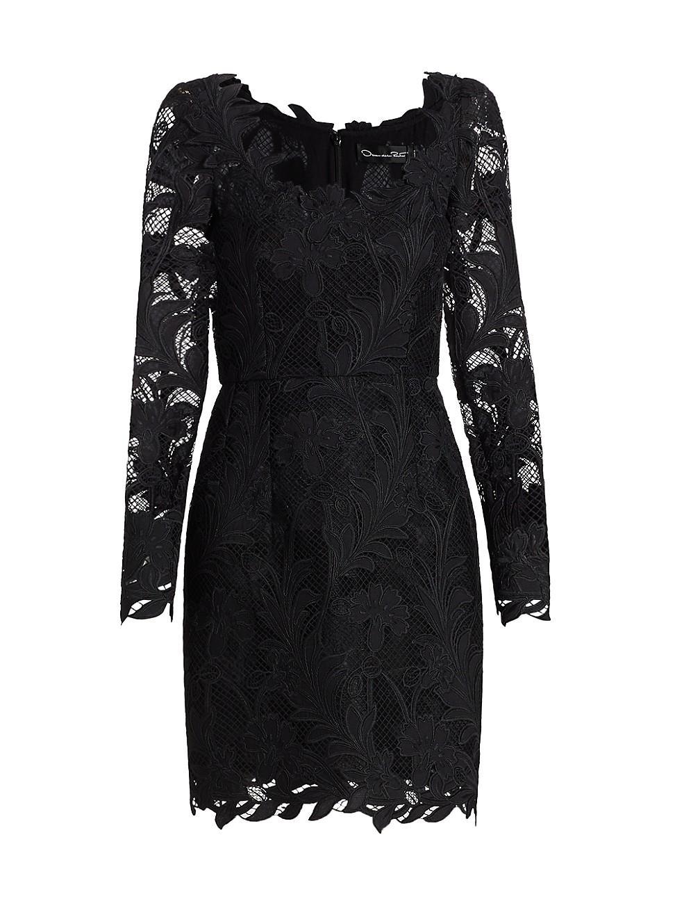 Womens Marbled Carnation Guipure Minidress Product Image