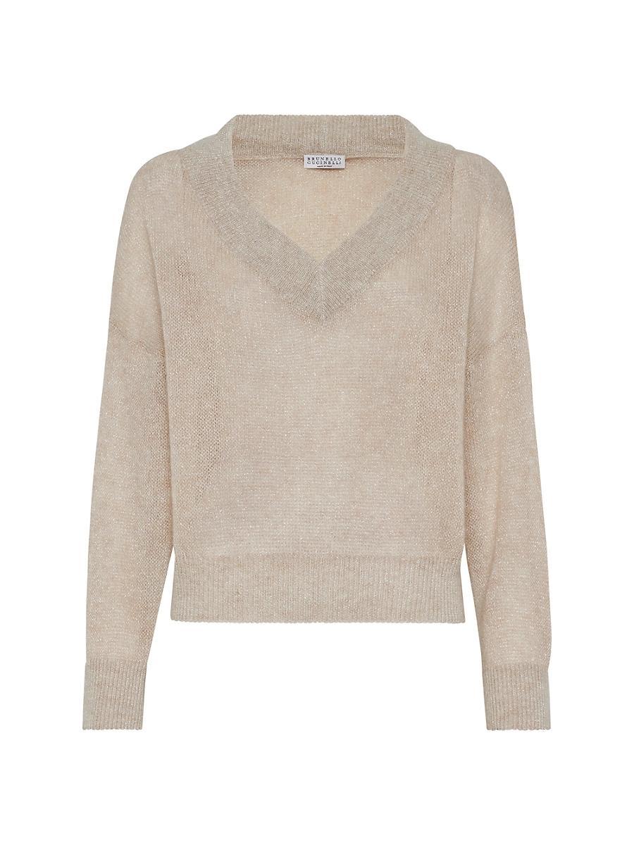 Womens Sparkling Mohair and Wool Sweater with Monili Product Image