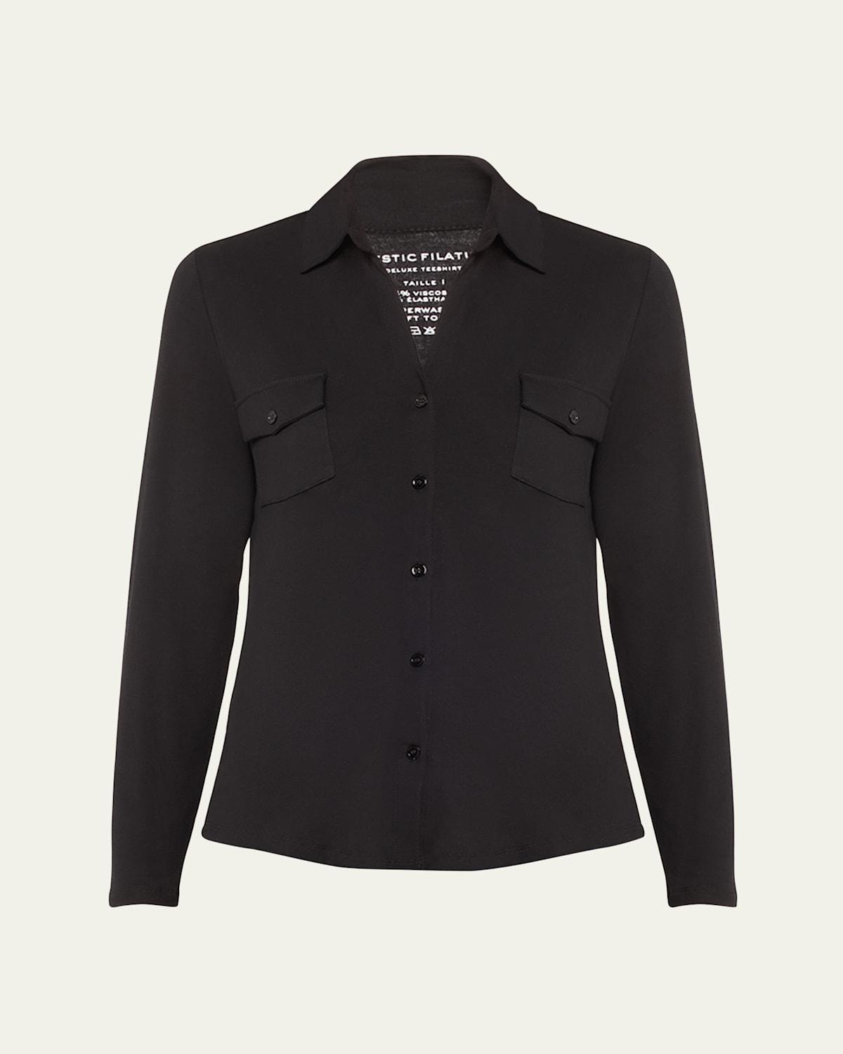 Majestic Filatures Point Collar Button Front Shirt Product Image