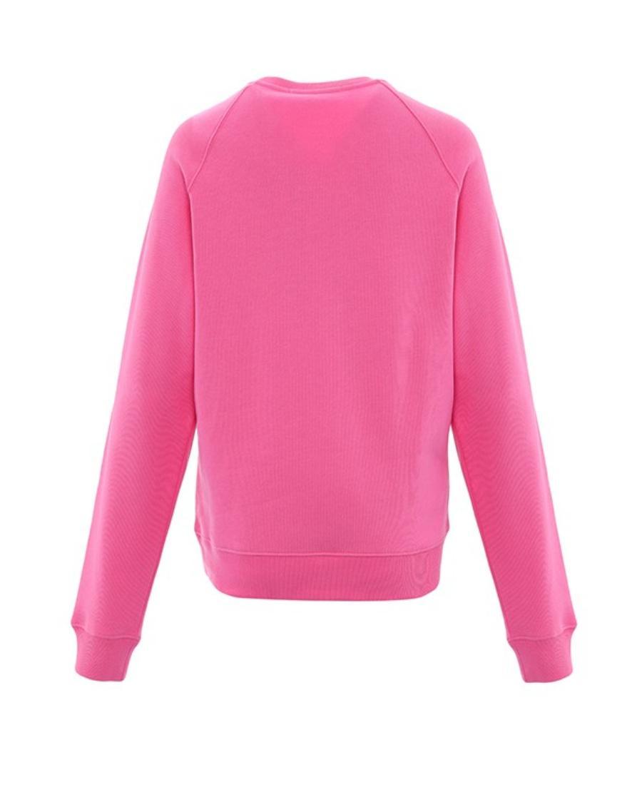 MSGM Letter Printed Round Neck Sweater In Pink Product Image