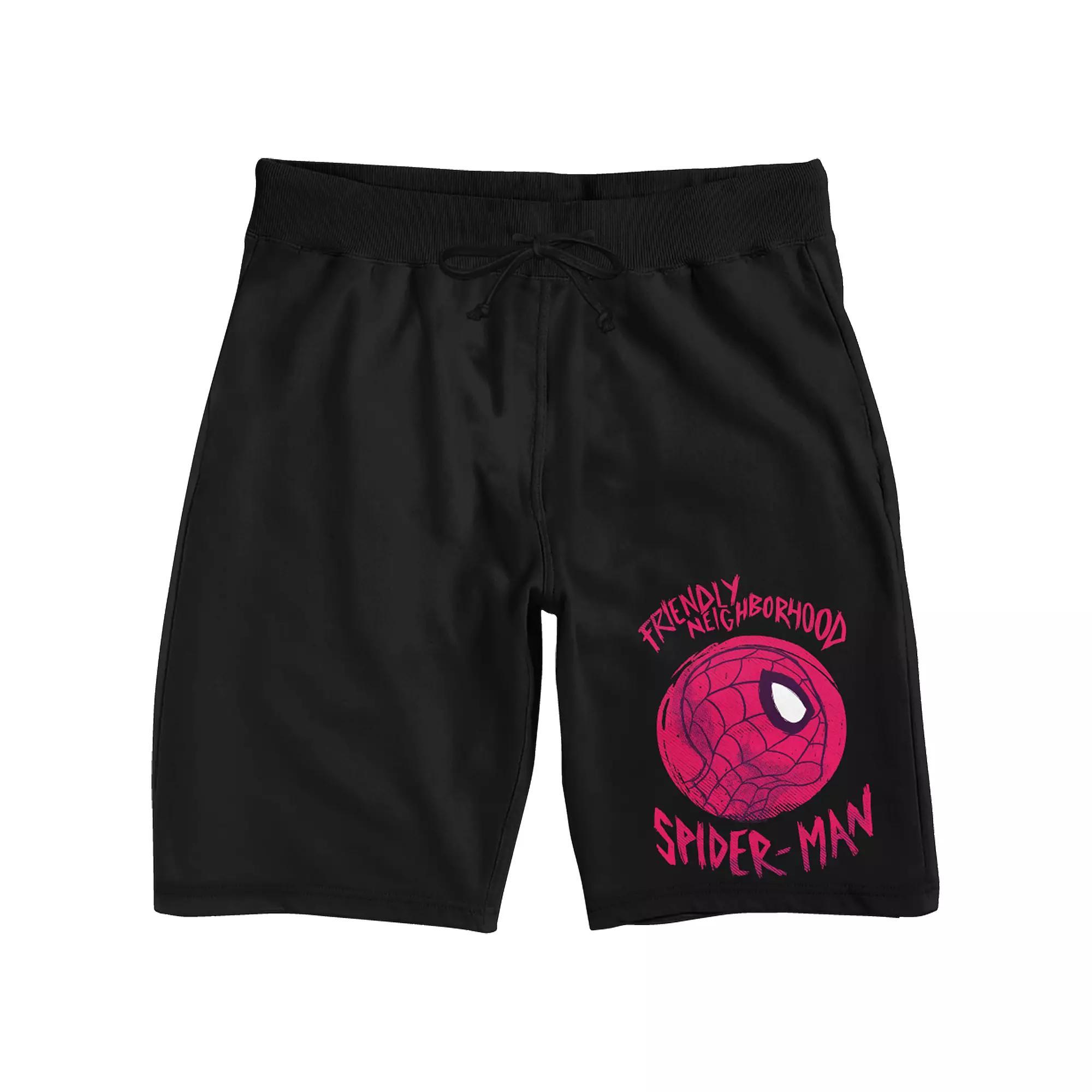 Men's Marvel Friendly Neighborhood Spider-Man Classic Pajama Shorts, Size: Small, Black Product Image
