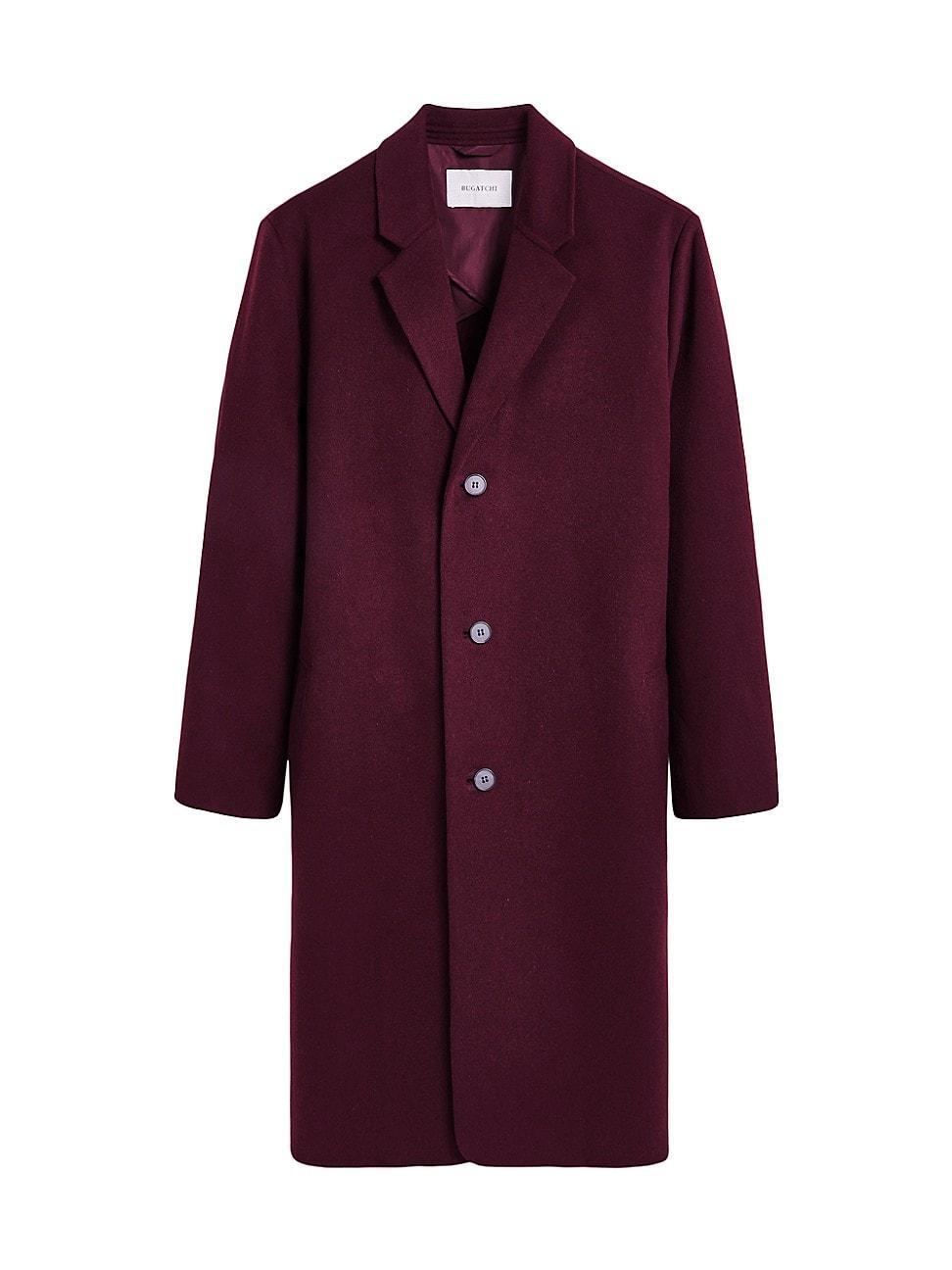 Mens Wool Single-Breasted Overcoat Product Image