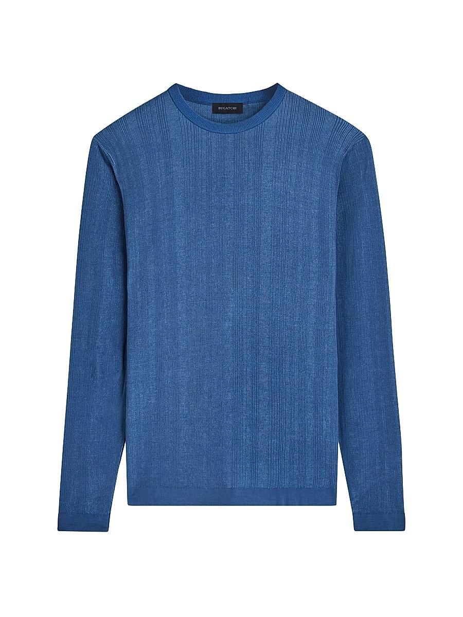 Mens Cotton & Silk Long-Sleeve Crewneck Sweater Product Image