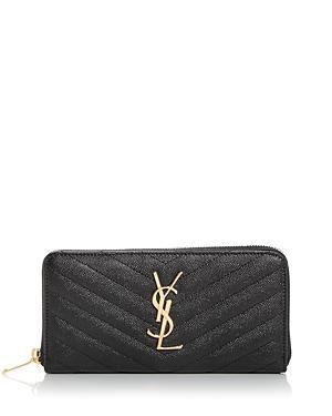 Saint Laurent Monogram Quilted Leather Continental Zip Wallet Product Image