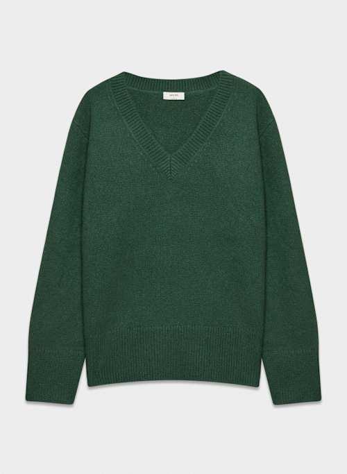 plush cashmere oversized v-neck sweater Product Image