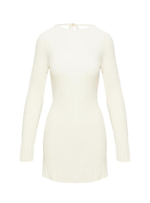 Mayok Long Sleeve Mini Dress Cream Product Image