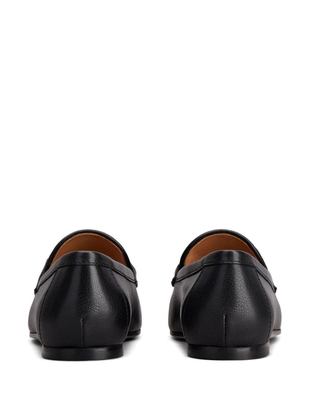 logo-plaque leather loafers  Product Image