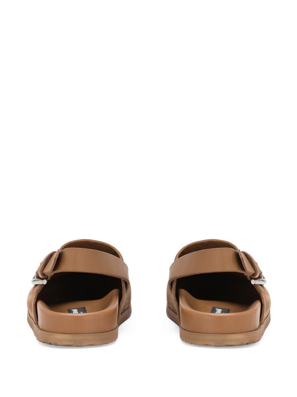 logo-plaque suede mules Product Image