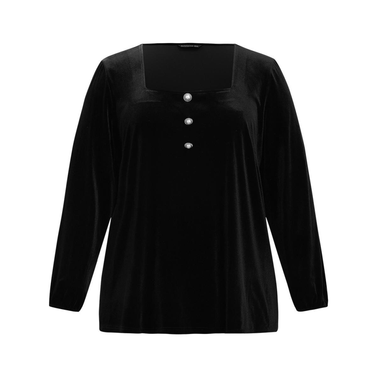 Plus Size Contrast Striped Basic Crew Neck Sweatshirt Women Black Casual Contrast Round Neck Dailywear Sweatshirts BloomChic 26/4X Product Image