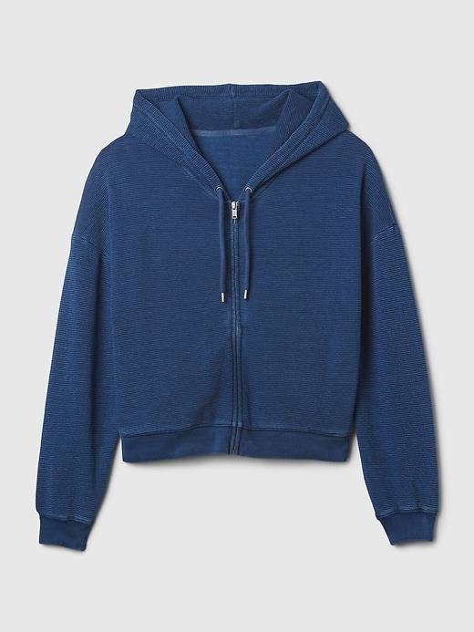 Textured Cropped Hoodie Product Image