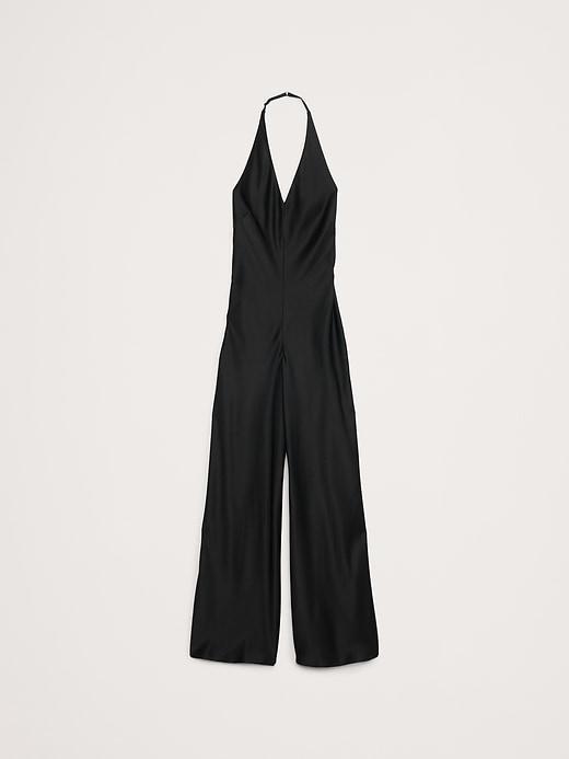 Satin Halter Jumpsuit Product Image