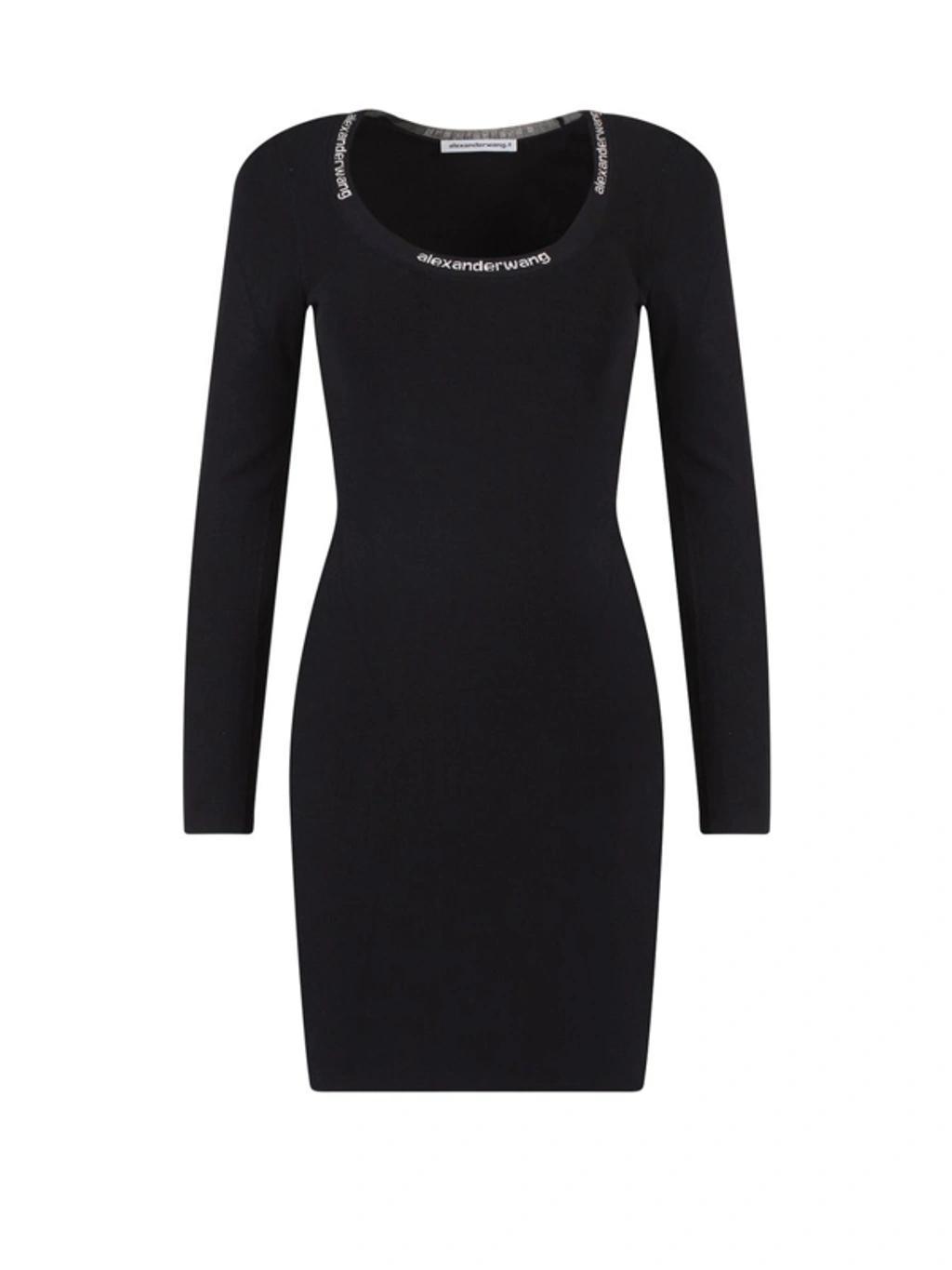 ALEXANDER WANG T Logo Dress In Black Product Image