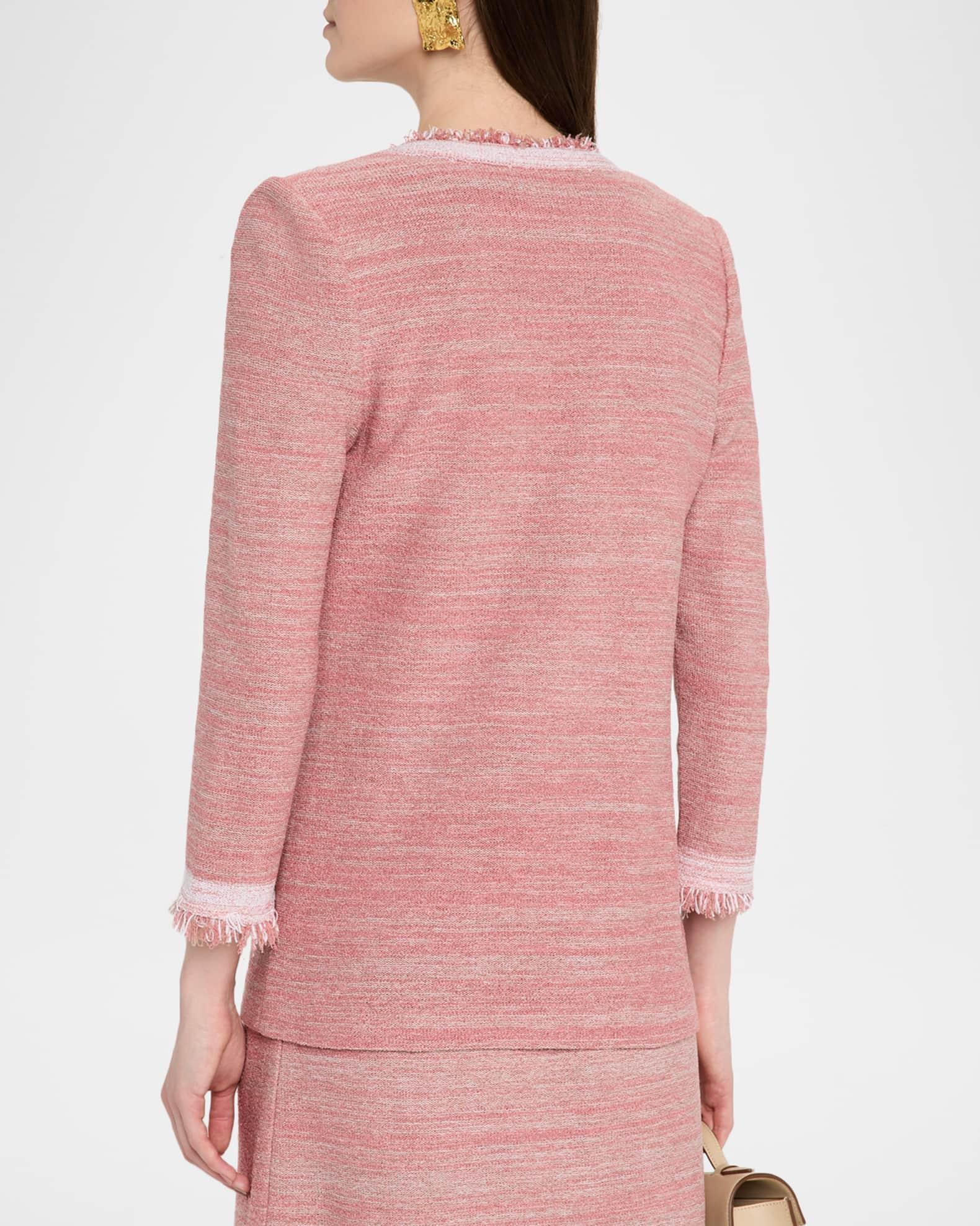 Heritage Fringe-Trim Melange Knit Jacket Product Image