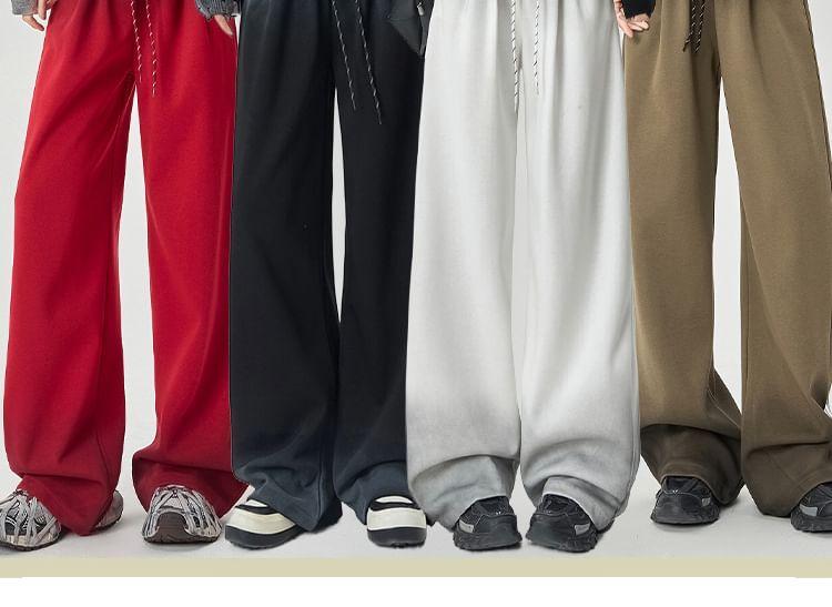 High Rise Plain Wide Leg Pants Product Image