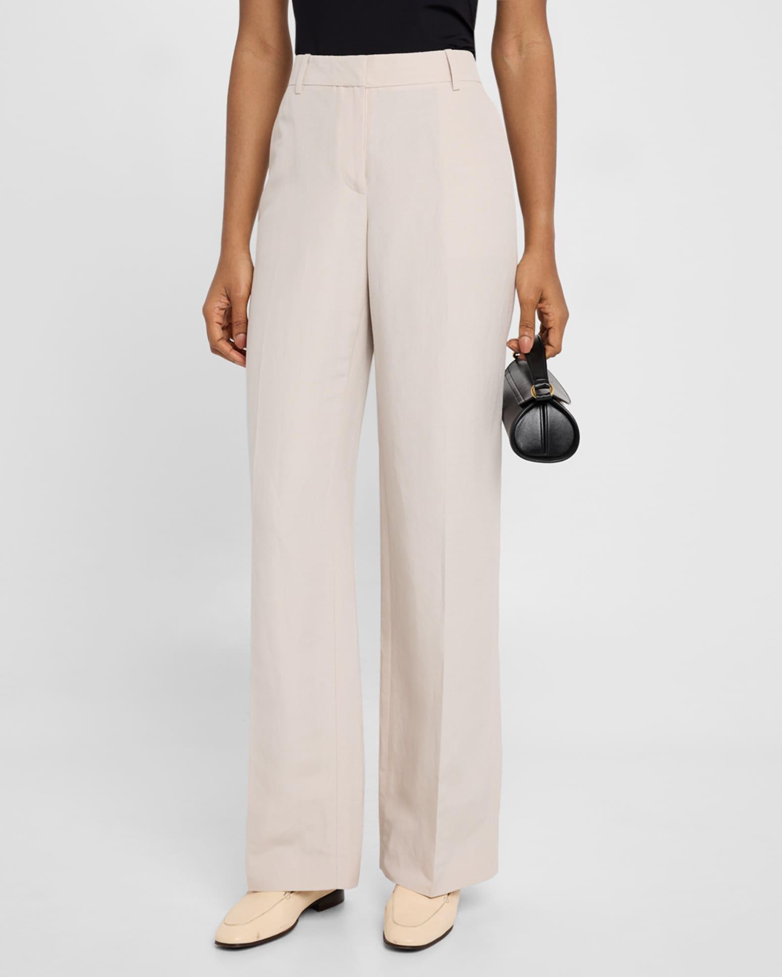 Gates Wide-Leg Silk-Linen Pants Product Image