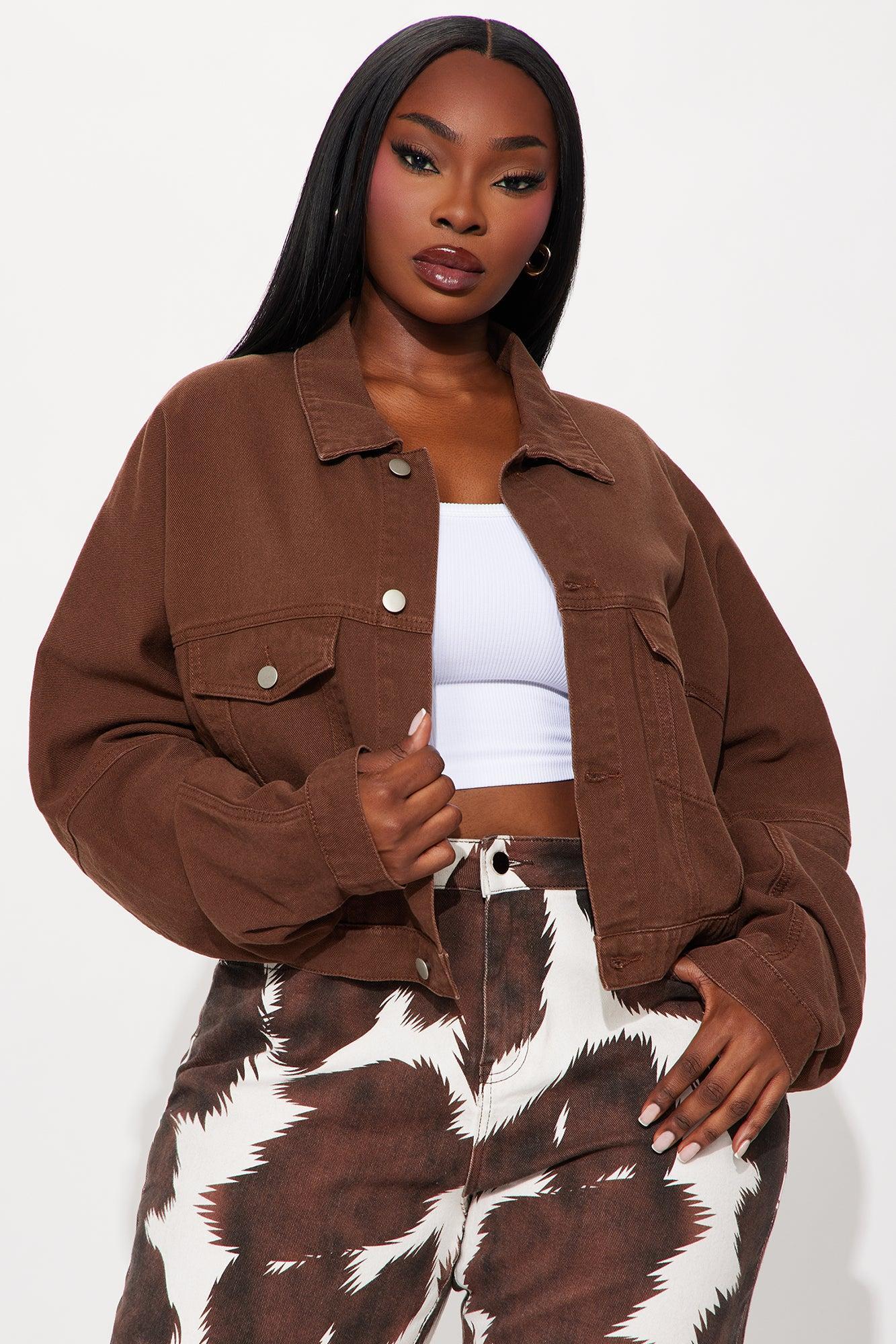 Brittany Trucker Jacket - Chocolate Product Image