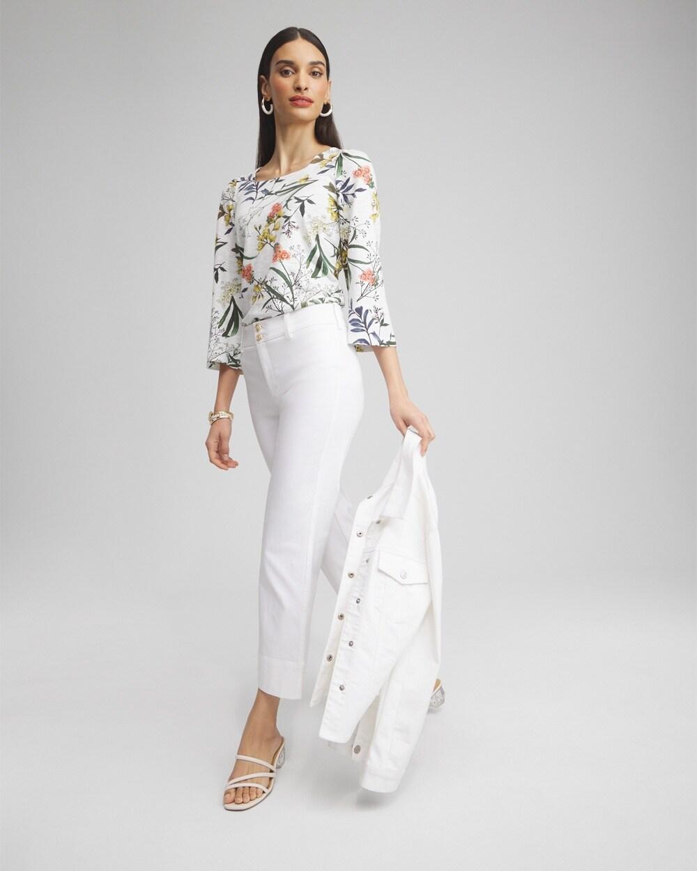 Floral Square Neck Bell Sleeve Top Product Image