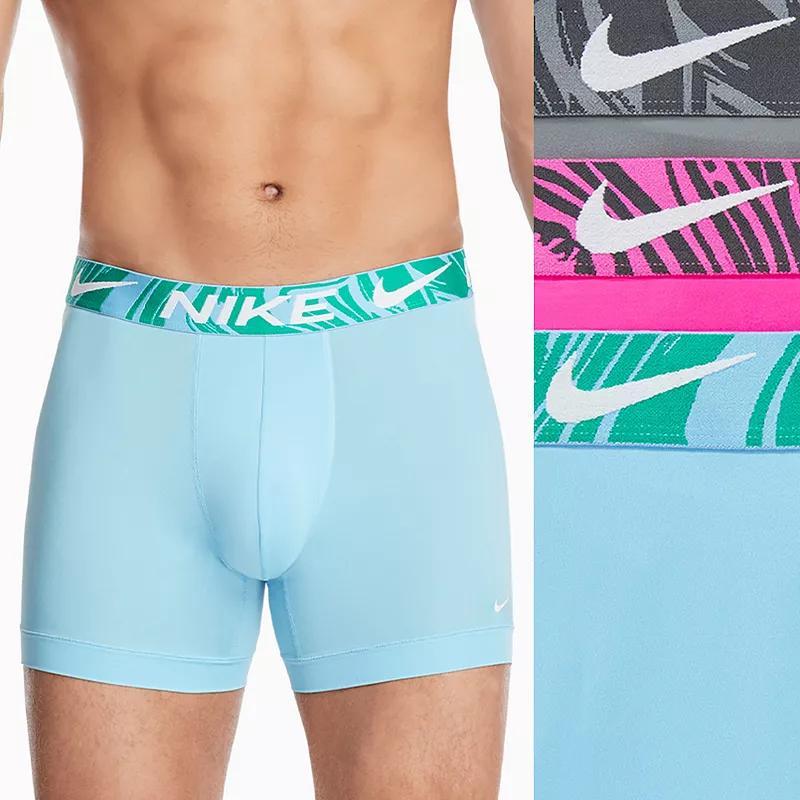 Men's Nike Dri-FIT Essential 3-pack Microfiber Boxer Briefs, Size: Medium, Blue Topaz Product Image