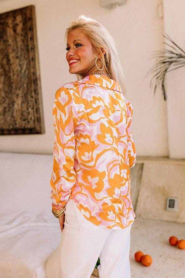 Holding Onto Happiness Front Tie Top In Orange Product Image