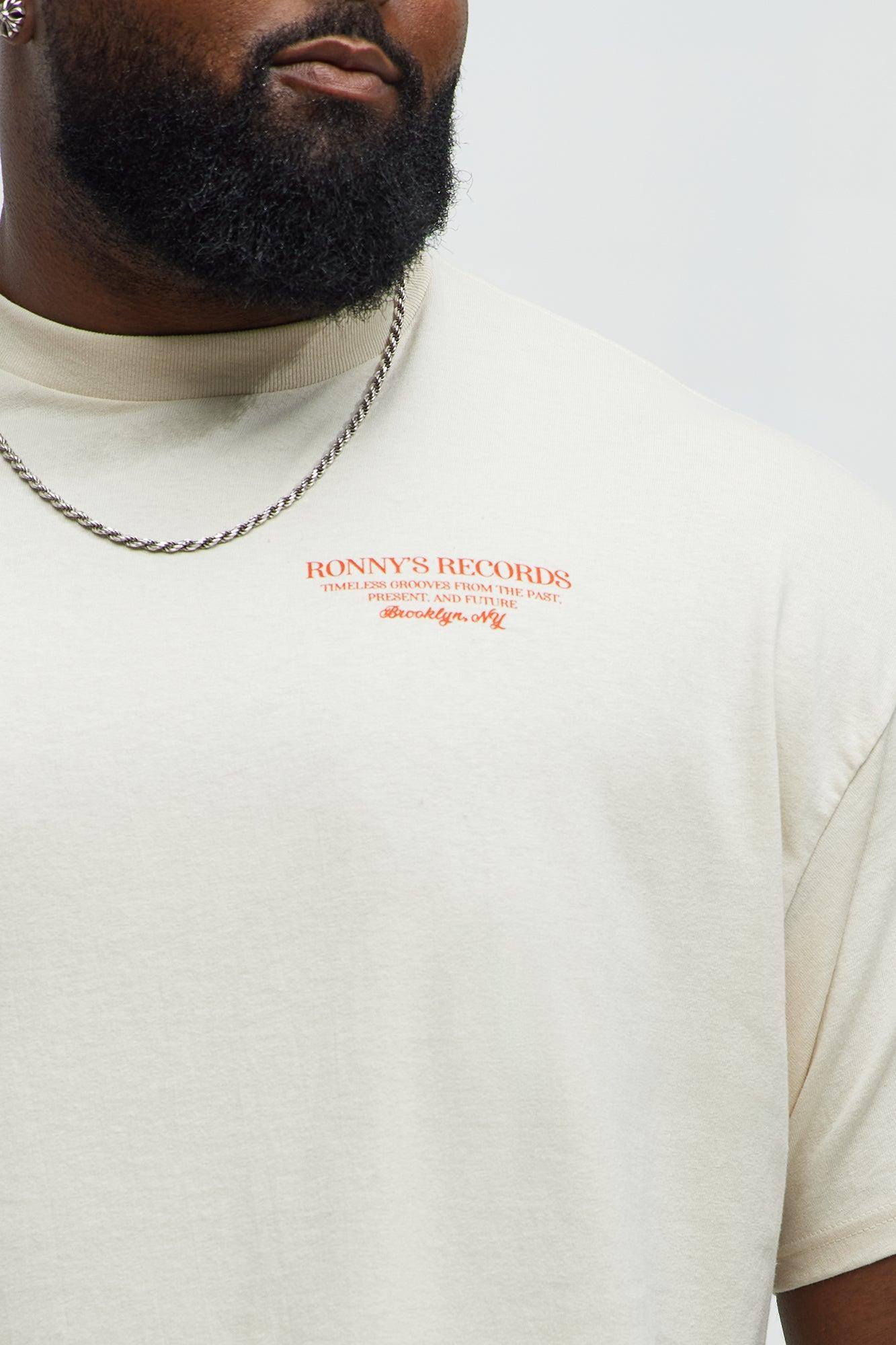 Ronny's Records NYC Short Sleeve Tee - Cream Product Image