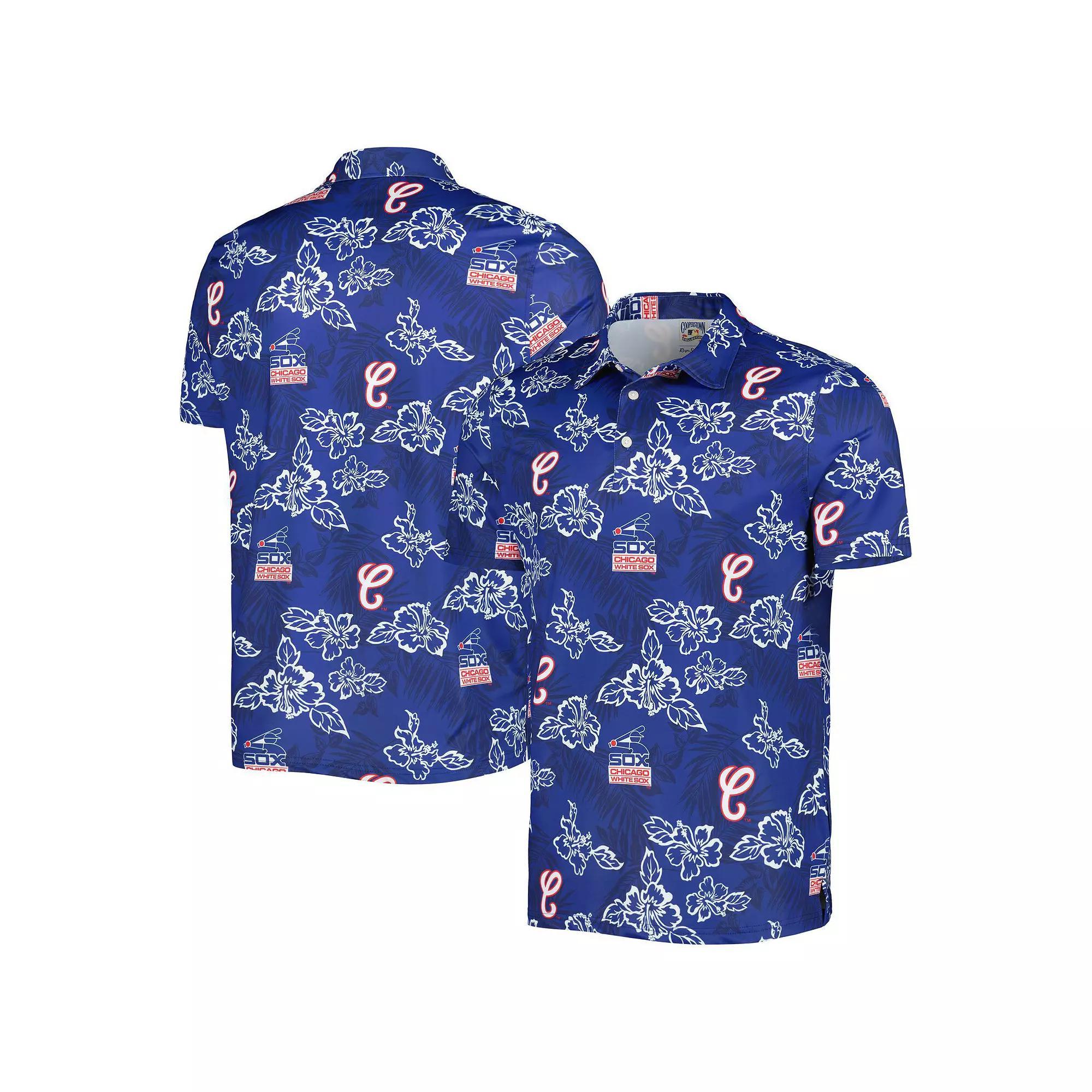 Men's Reyn Spooner Navy Chicago White Sox Cooperstown Collection Puamana Print Polo, Size: Small, Blue Product Image