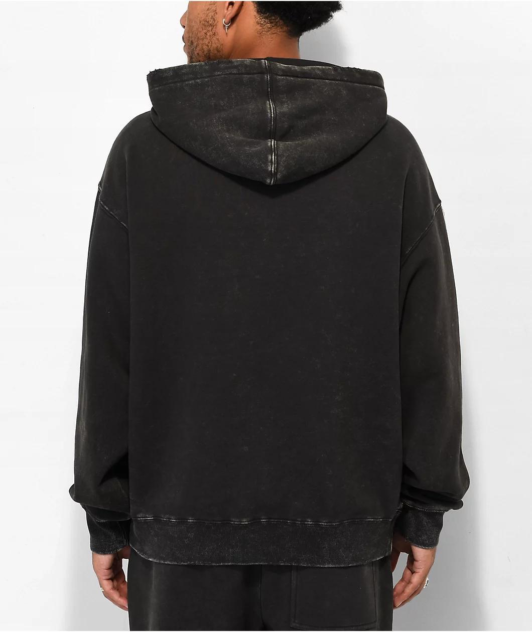Ninth Hall Fundamentals Distressed Black Boxy Hoodie Product Image