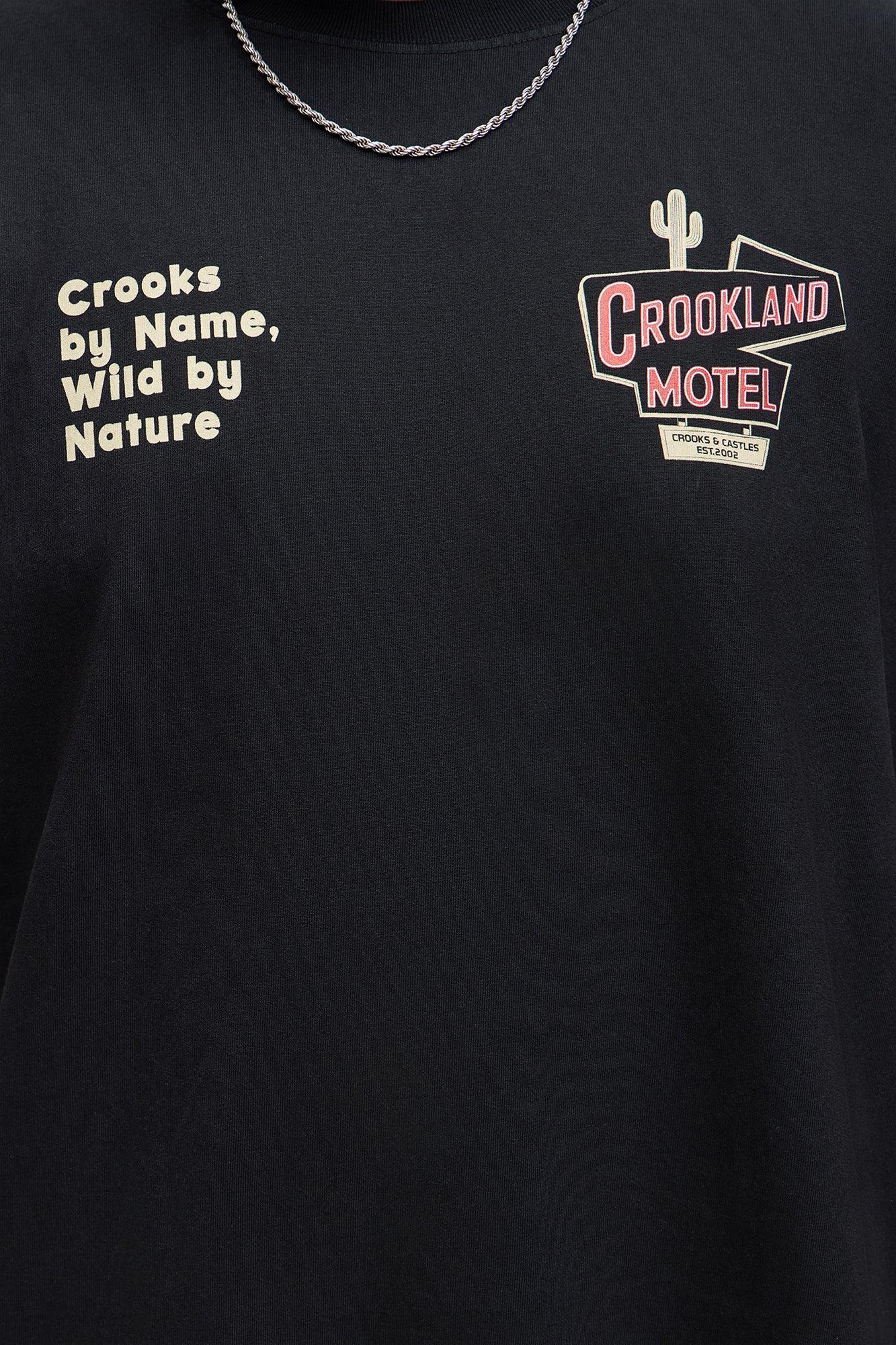 Crookland Oversized Motel Short Sleeve Tee - Black Male Product Image