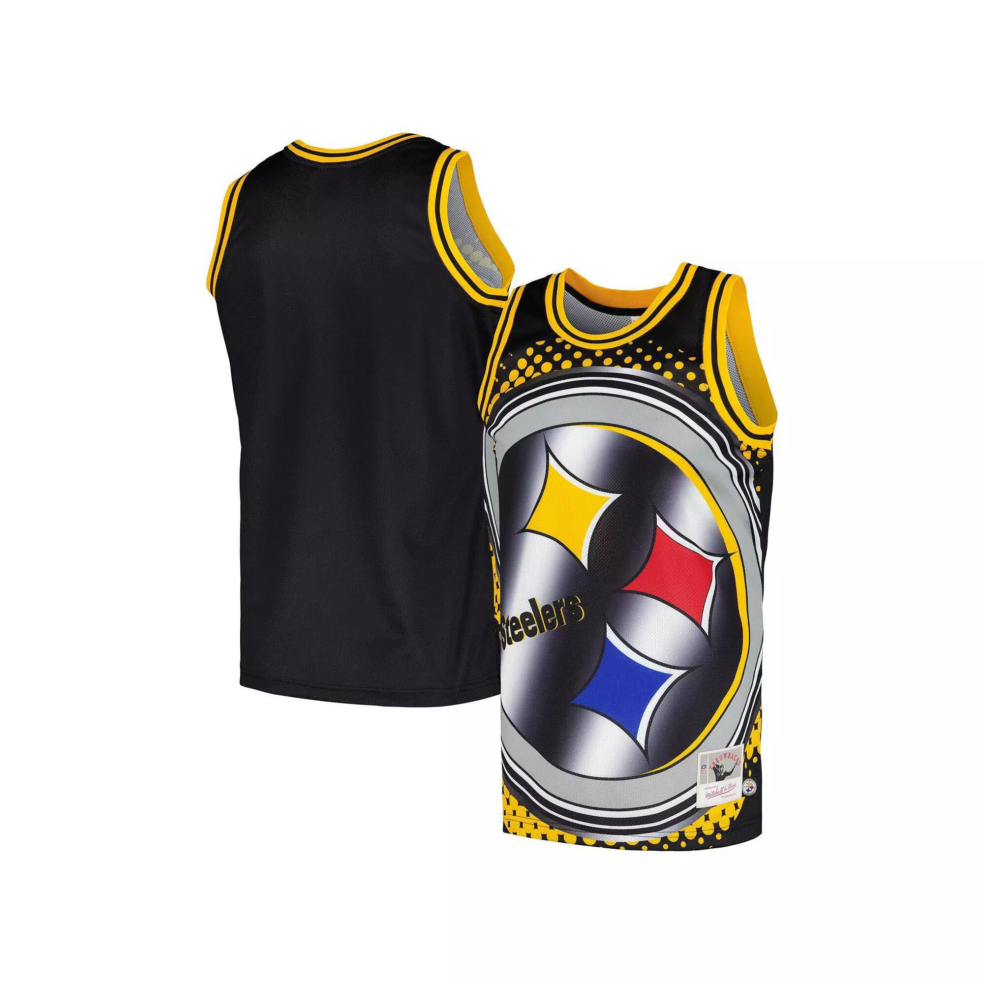 Men's Mitchell & Ness Black Pittsburgh Steelers Big Face 7.0 Fashion Tank Top, Size: Small Product Image