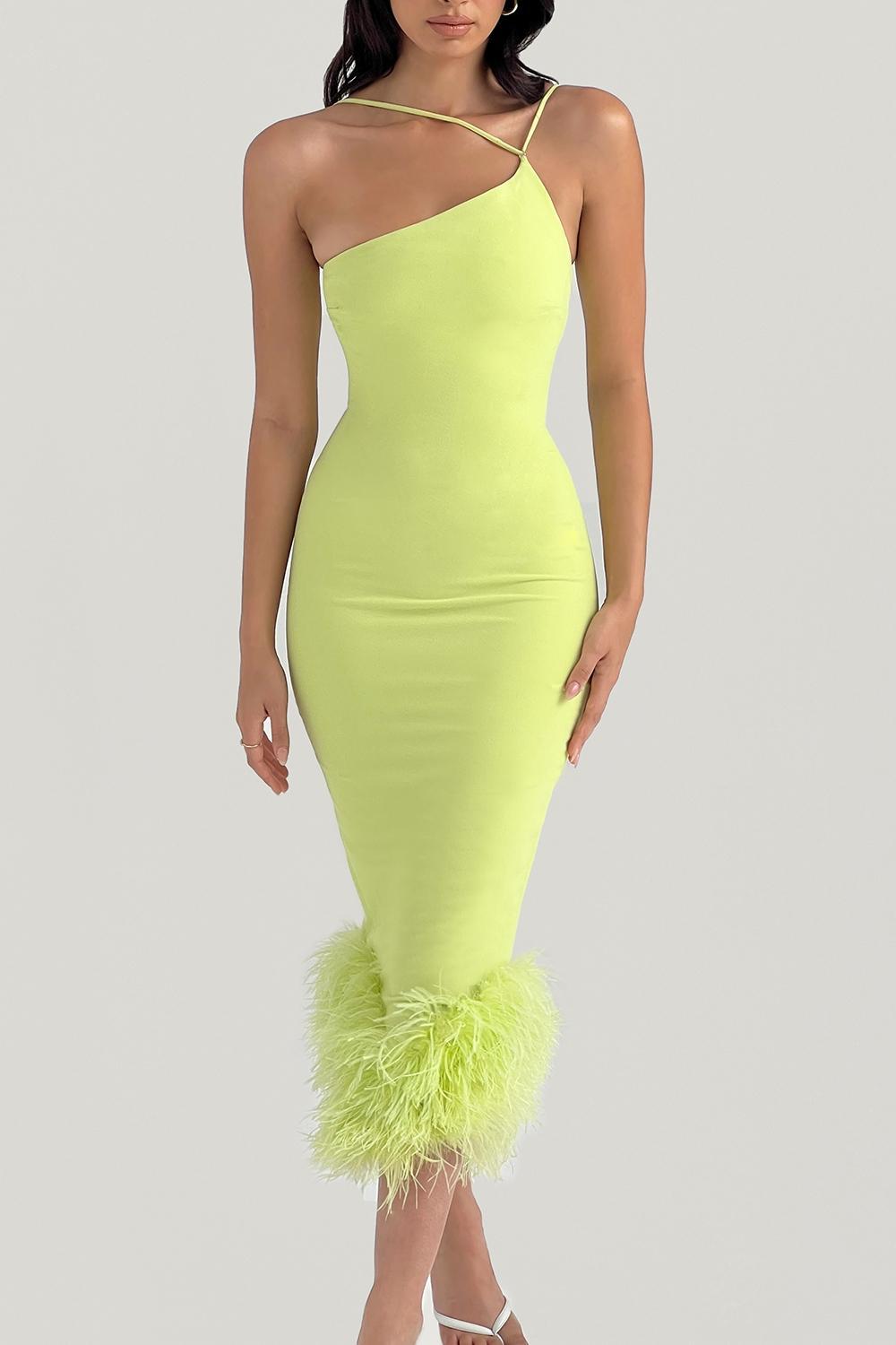 Alessia Lime Midi Dress Product Image