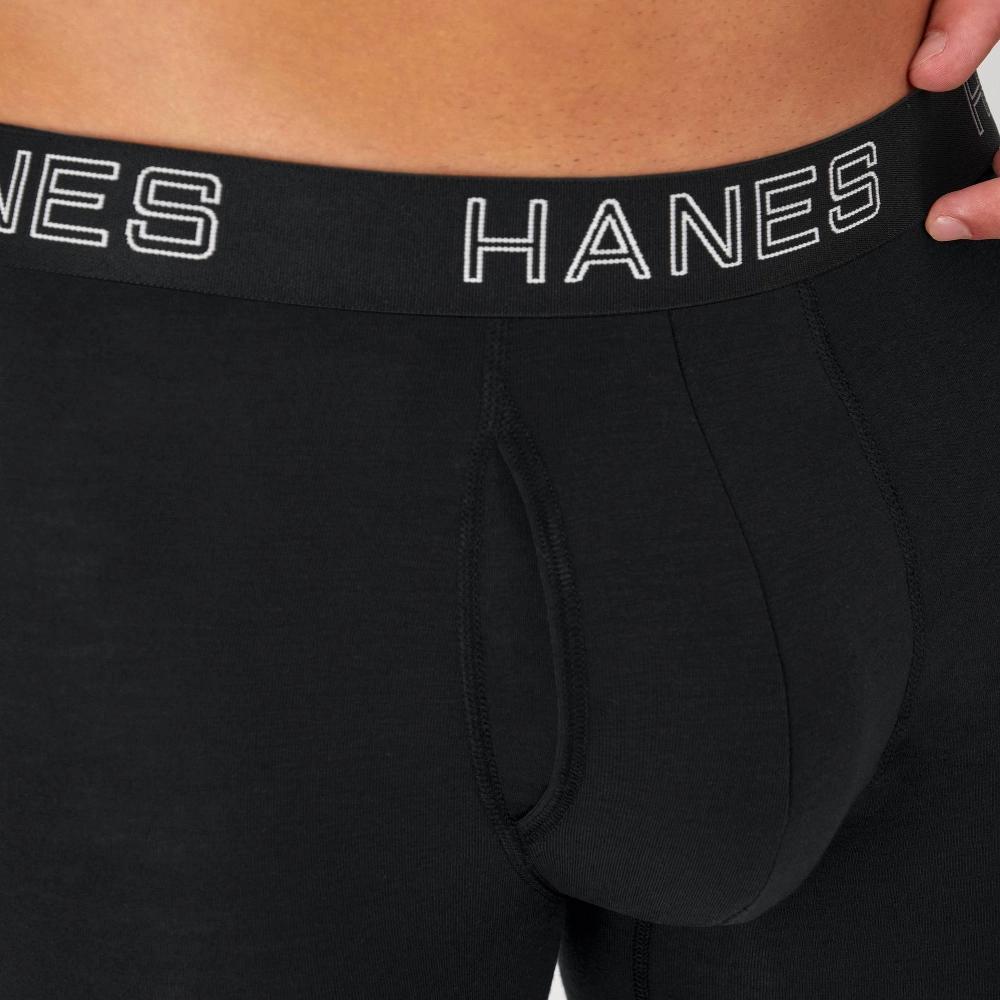 Hanes Premium Mens 3pk Boxer Briefs Total Support Pouch Black XL: Tagless, Moisture Wicking, 4-Way Stretch Product Image