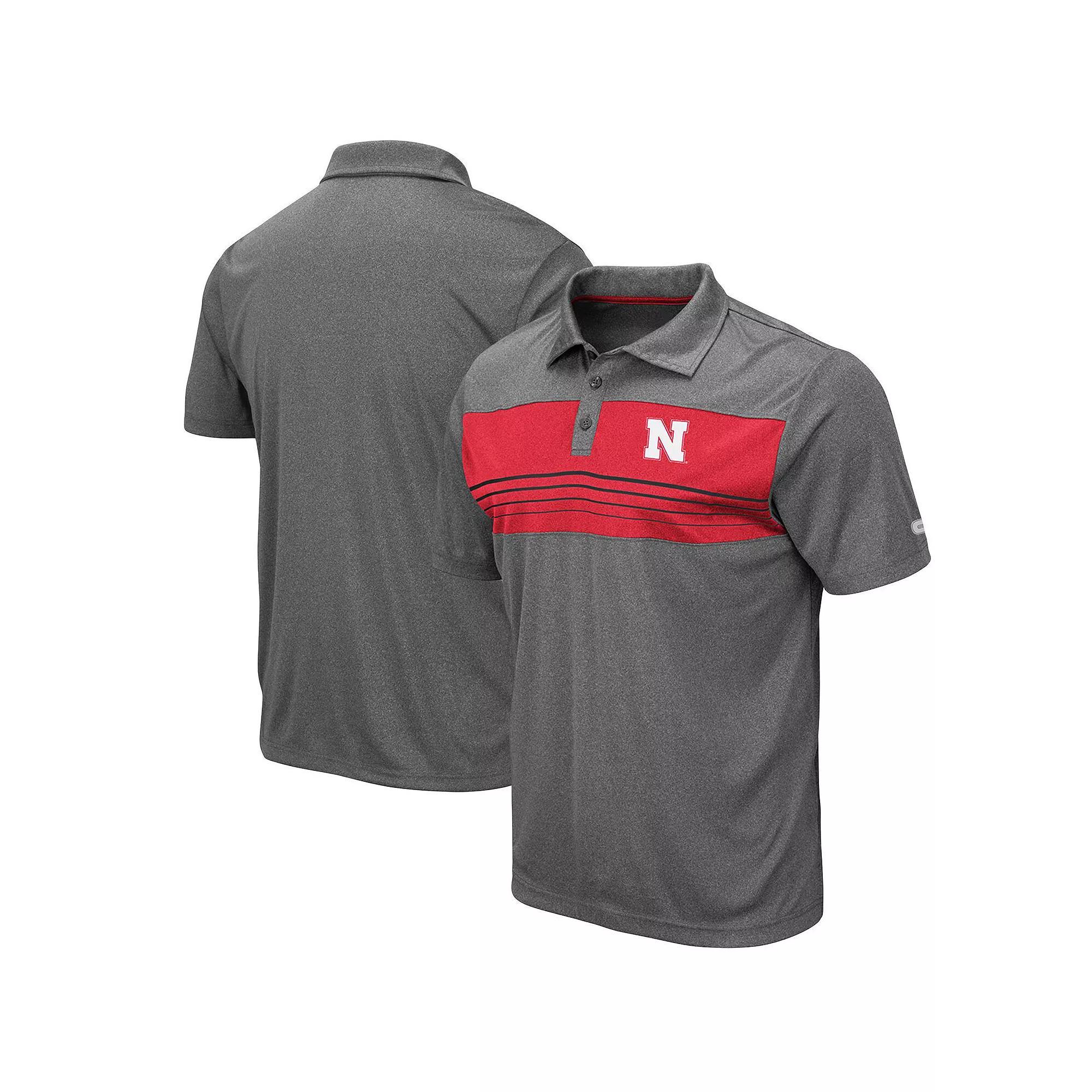 Men's Colosseum Heathered Charcoal Wisconsin Badgers Smithers Polo, Size: Small Product Image