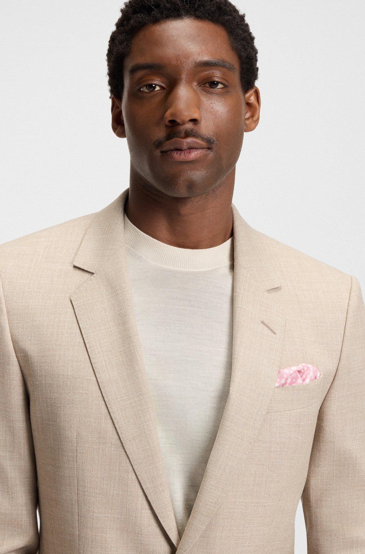 BOSS - BECKHAM x BOSS printed silk pocket square - light pink Product Image