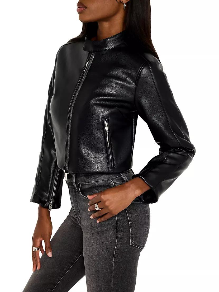 Faux Leather Moto Jacket Product Image