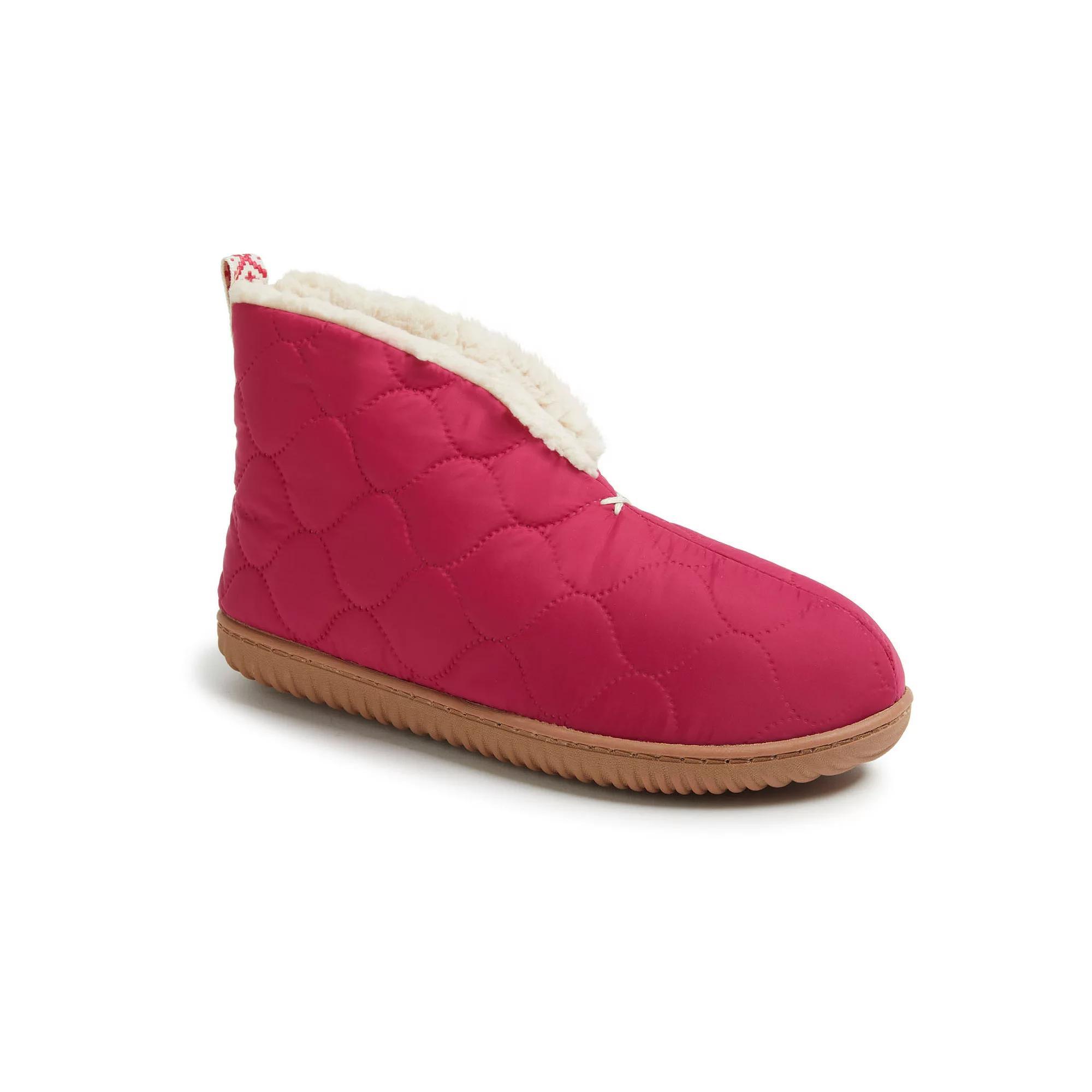 Dearfoams Warm Up Women's Ankle Boot Slippers, Size: Medium, Sangria Product Image