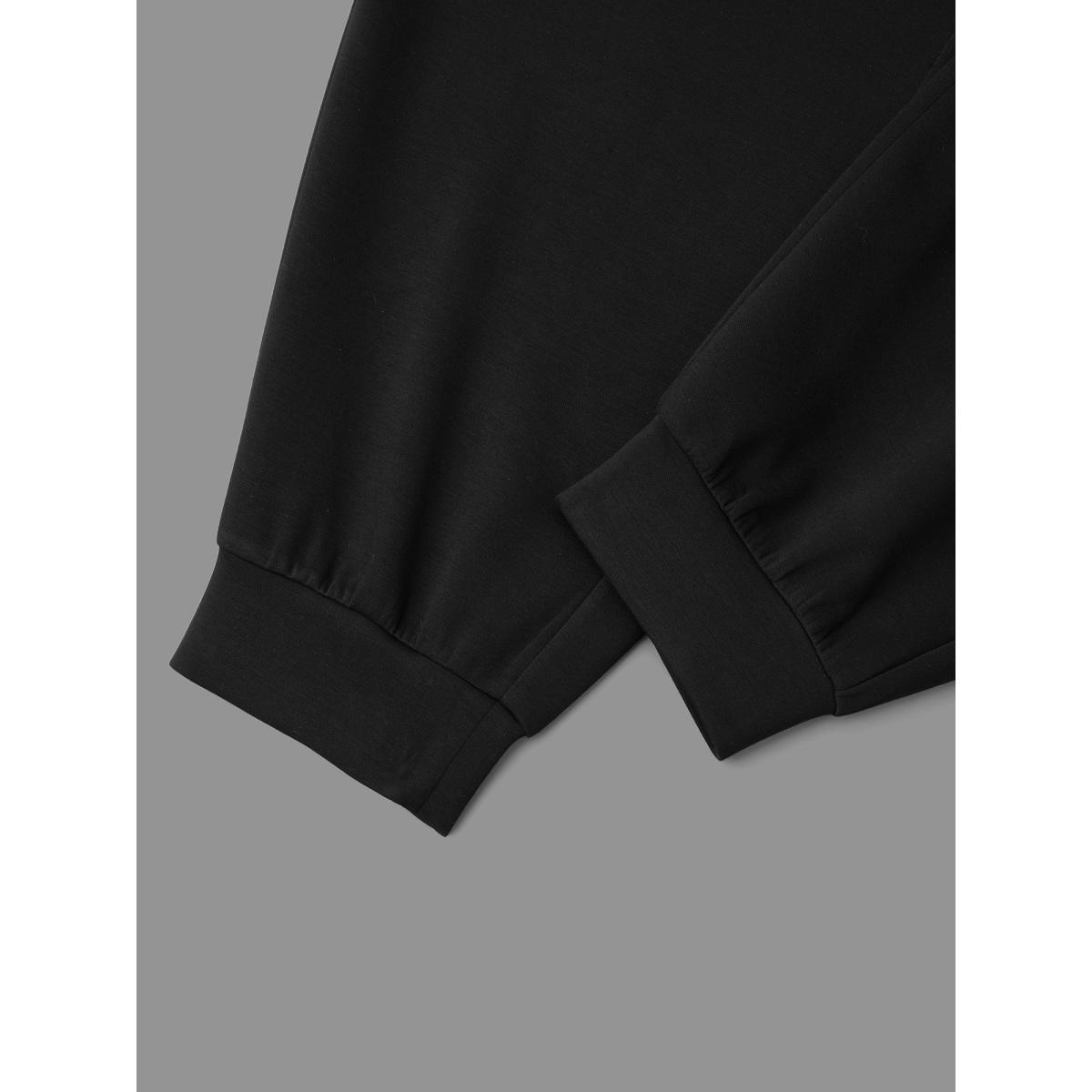 Plus Size Supersoft Essentials Elastic Waist Pockets Jogger Pants Women Black Casual Mid Rise Everyday Pants BloomChic 30/6X Product Image