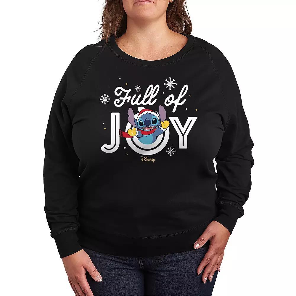 Disneys Lilo & Stitch Plus Size Full Of Joy French Terry Long Sleeve Tee, Womens Product Image