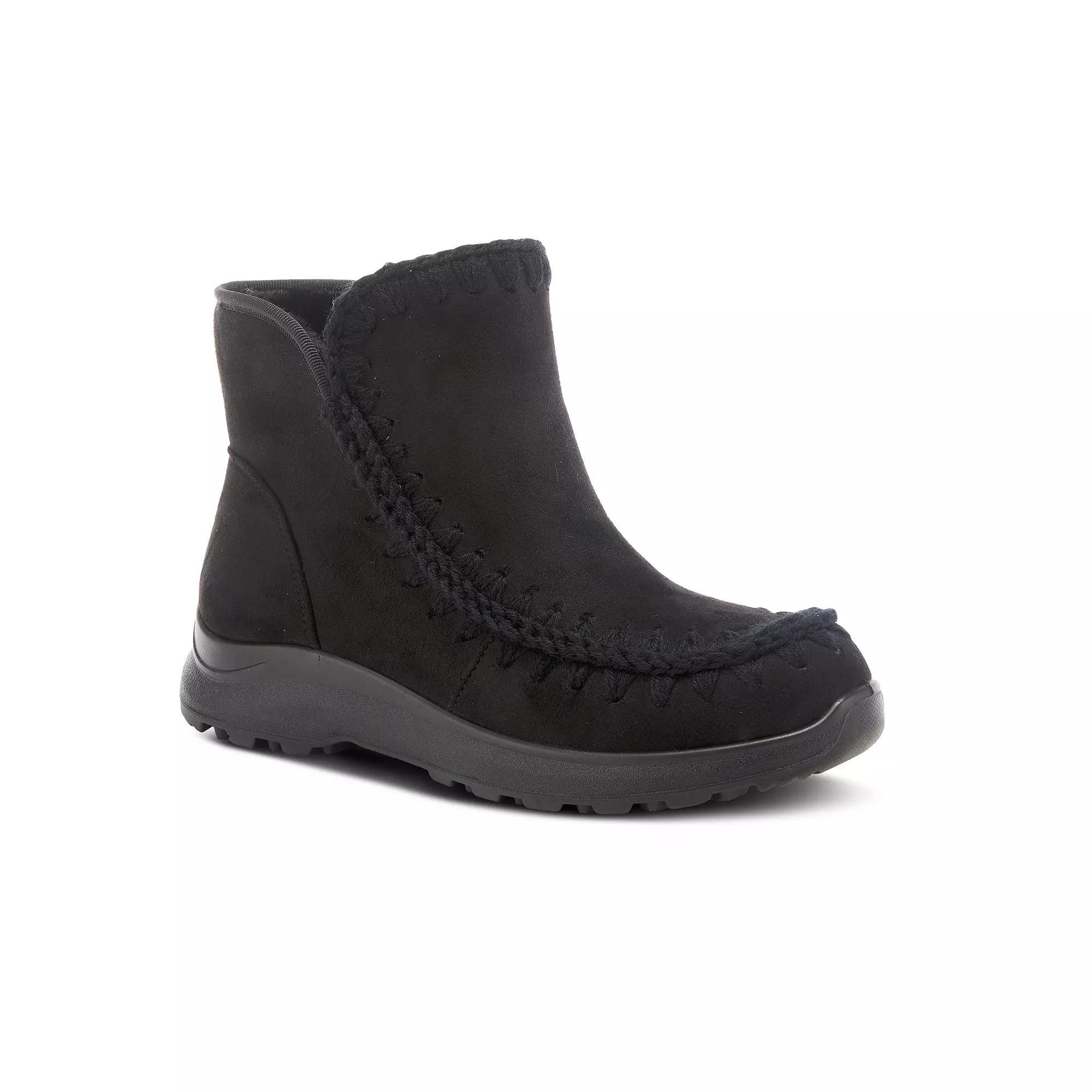 Flexus by Spring Step Tesso Women's Oversized Stitching Ankle Boots, Size: 39, Black Product Image