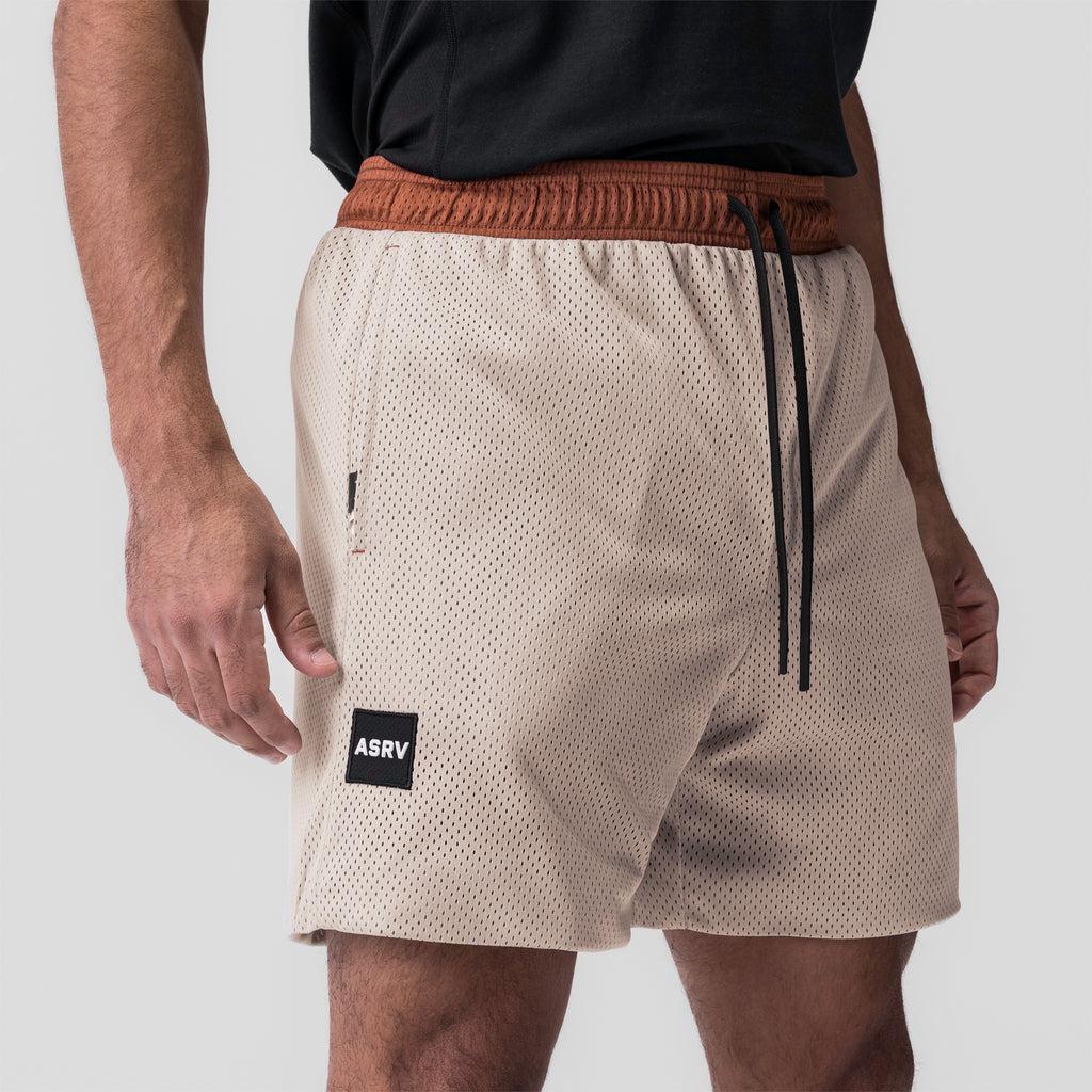 0795. SilverPlus™ Mesh Reversible Short  - Rust/Beige Product Image