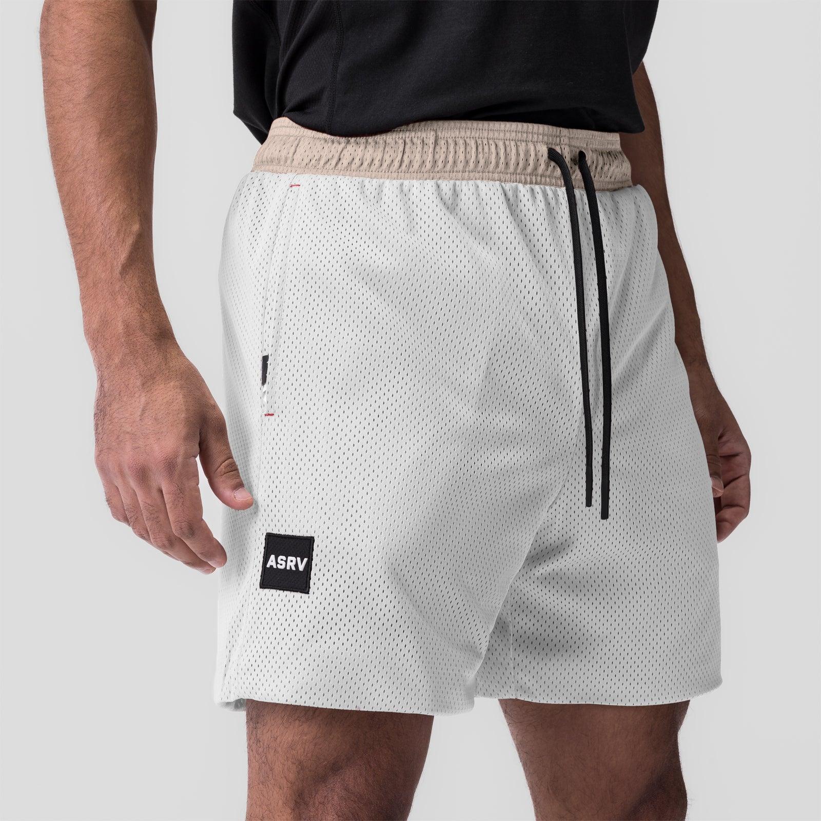 0795. SilverPlus™ Mesh Reversible Short  - Beige/White Product Image
