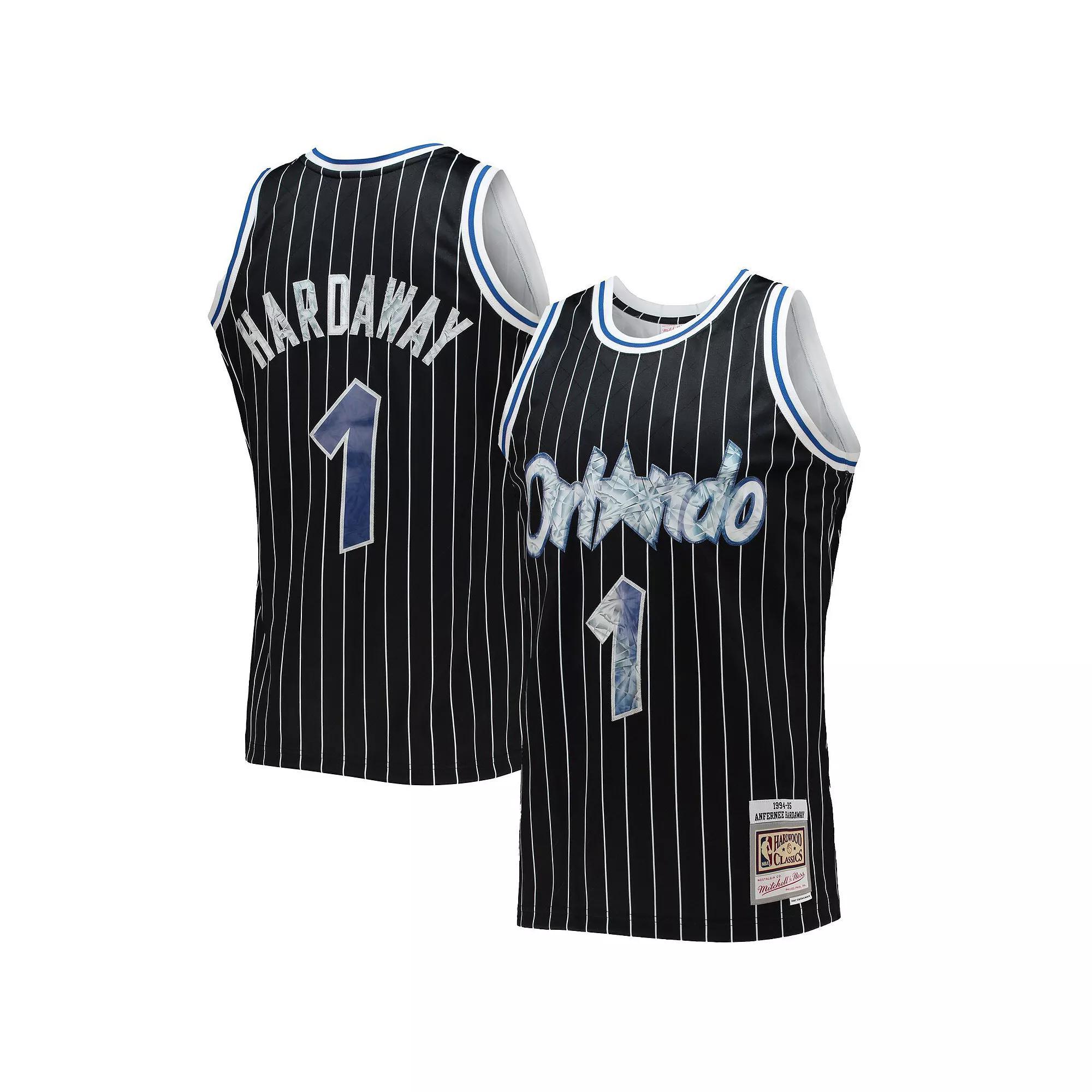 Mens Mitchell & Ness Penny Hardaway Black Orlando Magic 1994-95 Hardwood Classics 75th Anniversary Diamond Swingman Jersey Product Image