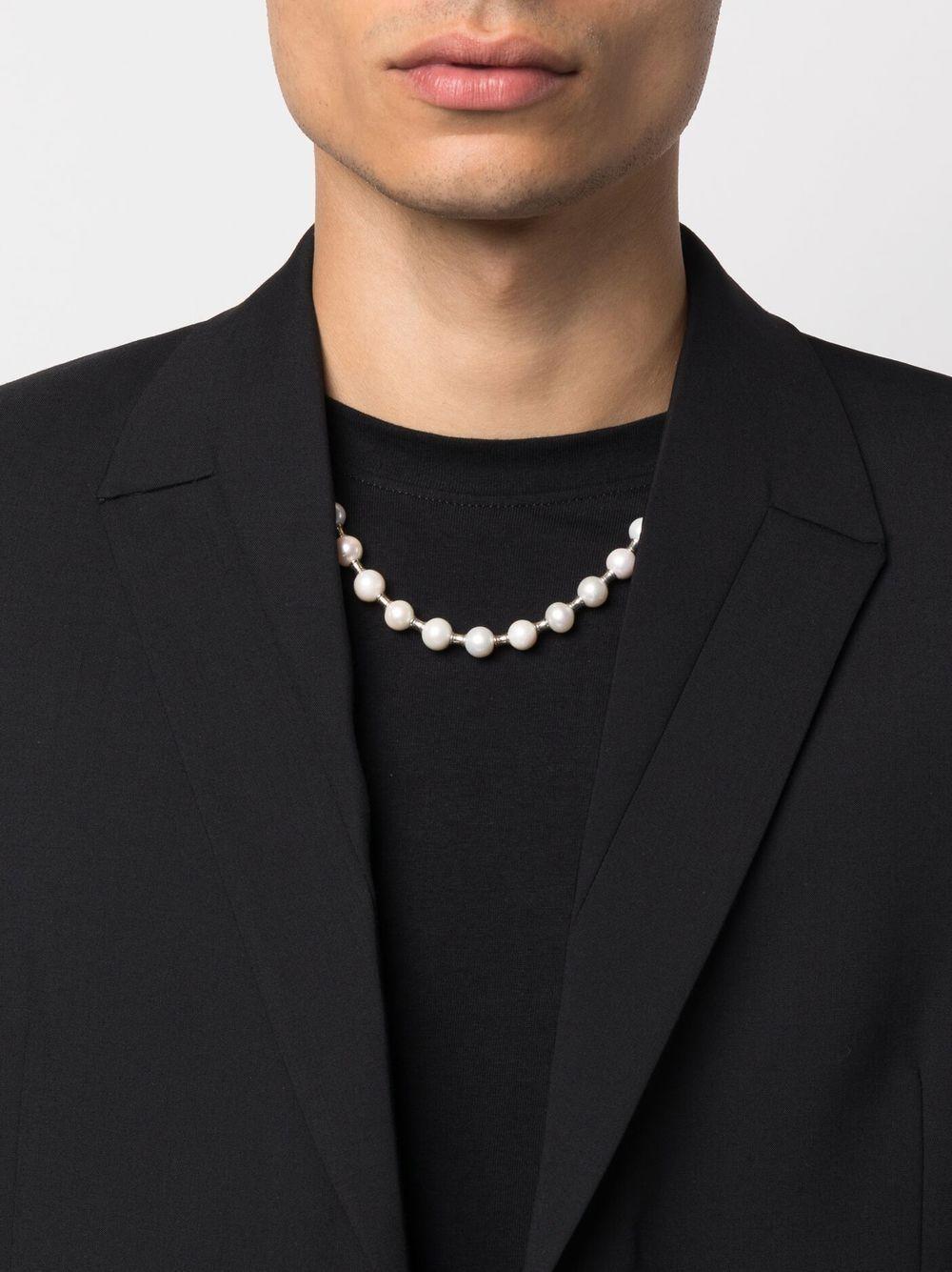 bead-embellished pearl necklace Product Image