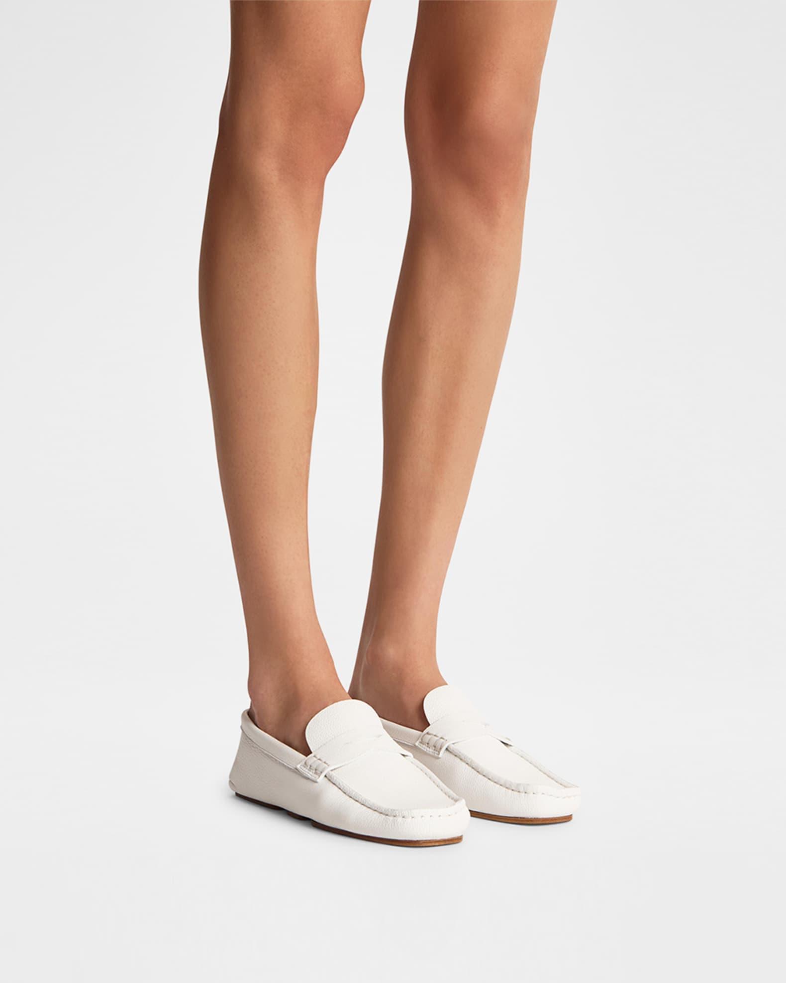 Billy Grained Leather Moc-Toe Penny Loafers Product Image