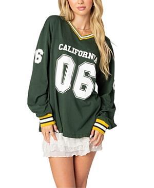Edikted Cali Oversized Baseball T-Shirt Product Image
