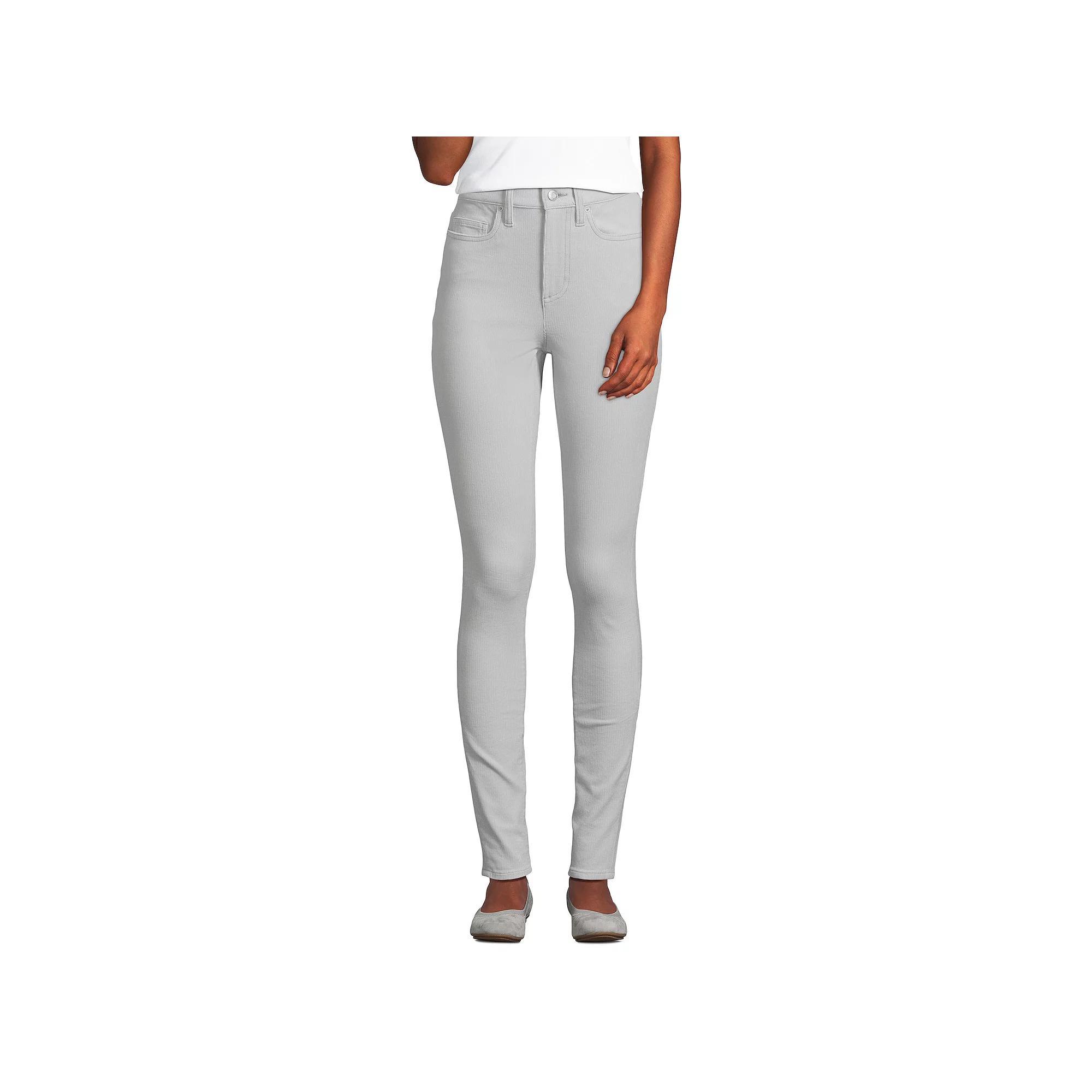 Women's Lands' End Slim High Waisted Corduroy Pants, Size: 14, Dark Toffee Product Image