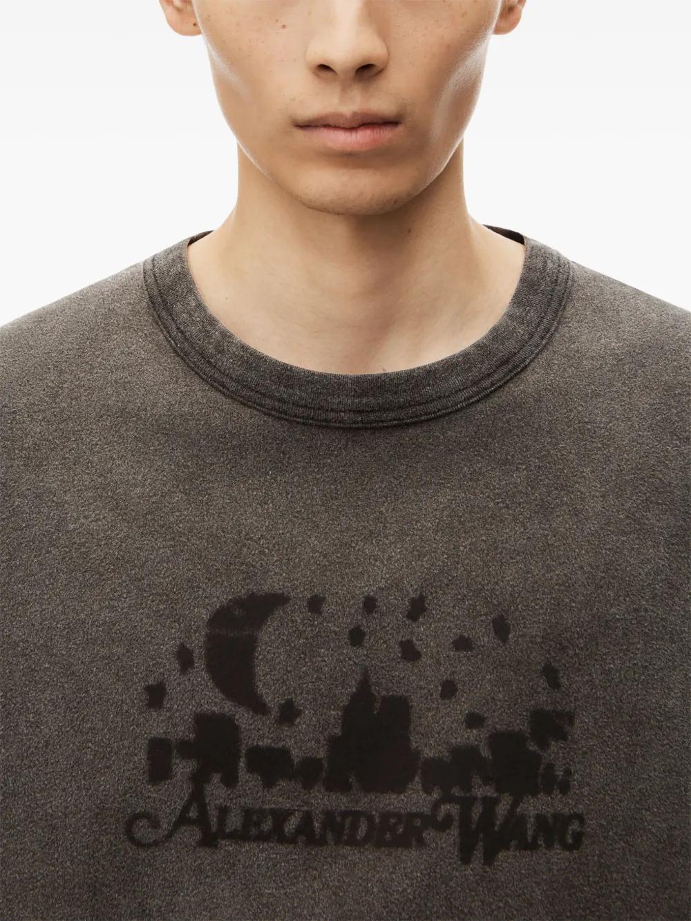 skyline-print cotton T-shirt Product Image