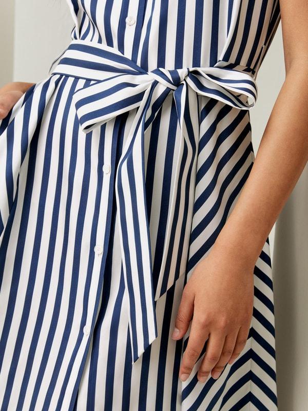 Silk Striped Sleeveless Dress Product Image