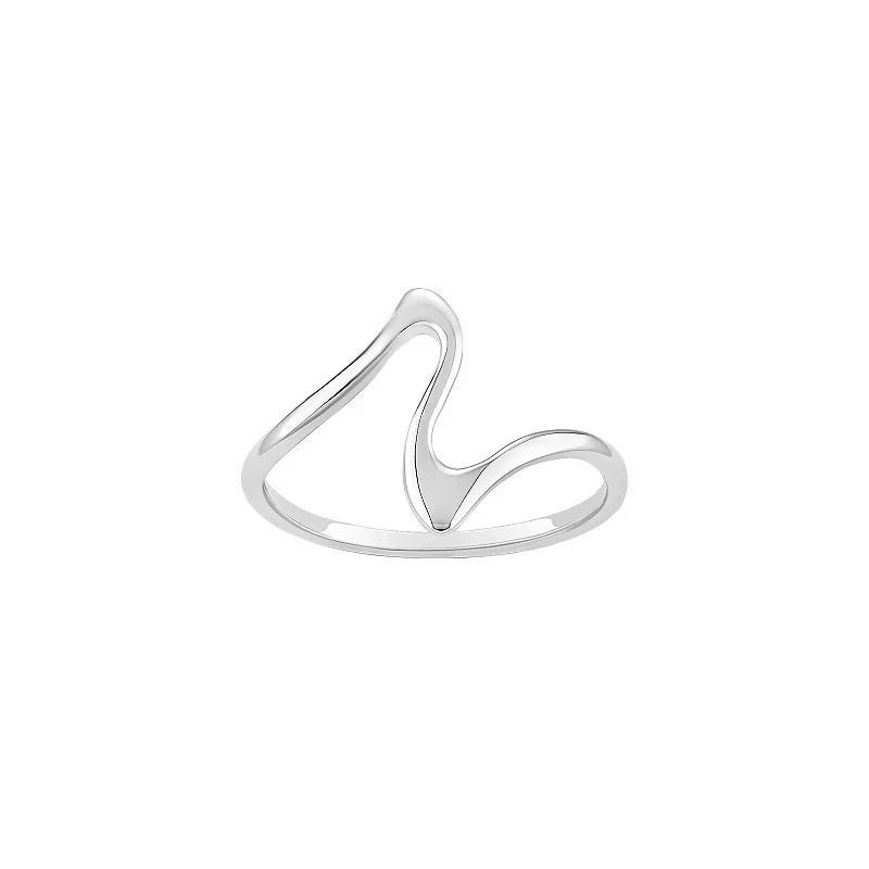 PRIMROSE Sterling Silver Polished Swirl Band Ring, Women's, Size: 9 Product Image