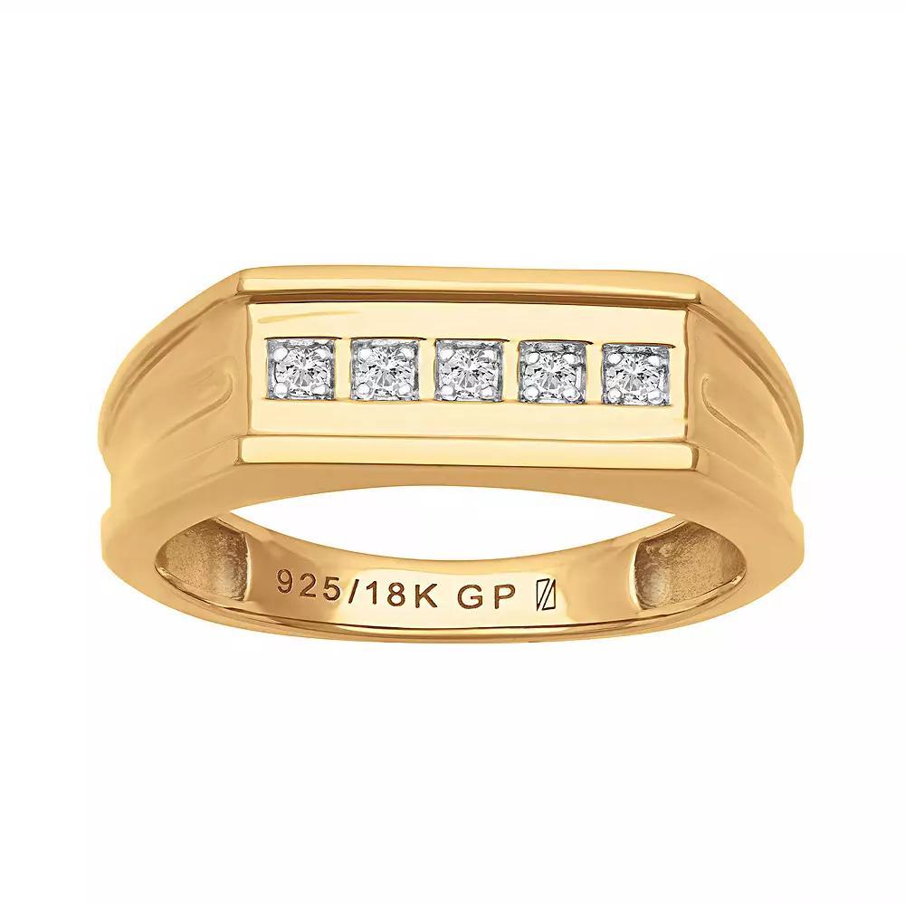 Men's AXL 18k Gold-Plated Silver 1/10 Carat T.W. Diamond Band, Size: 12, Gold Tone Product Image