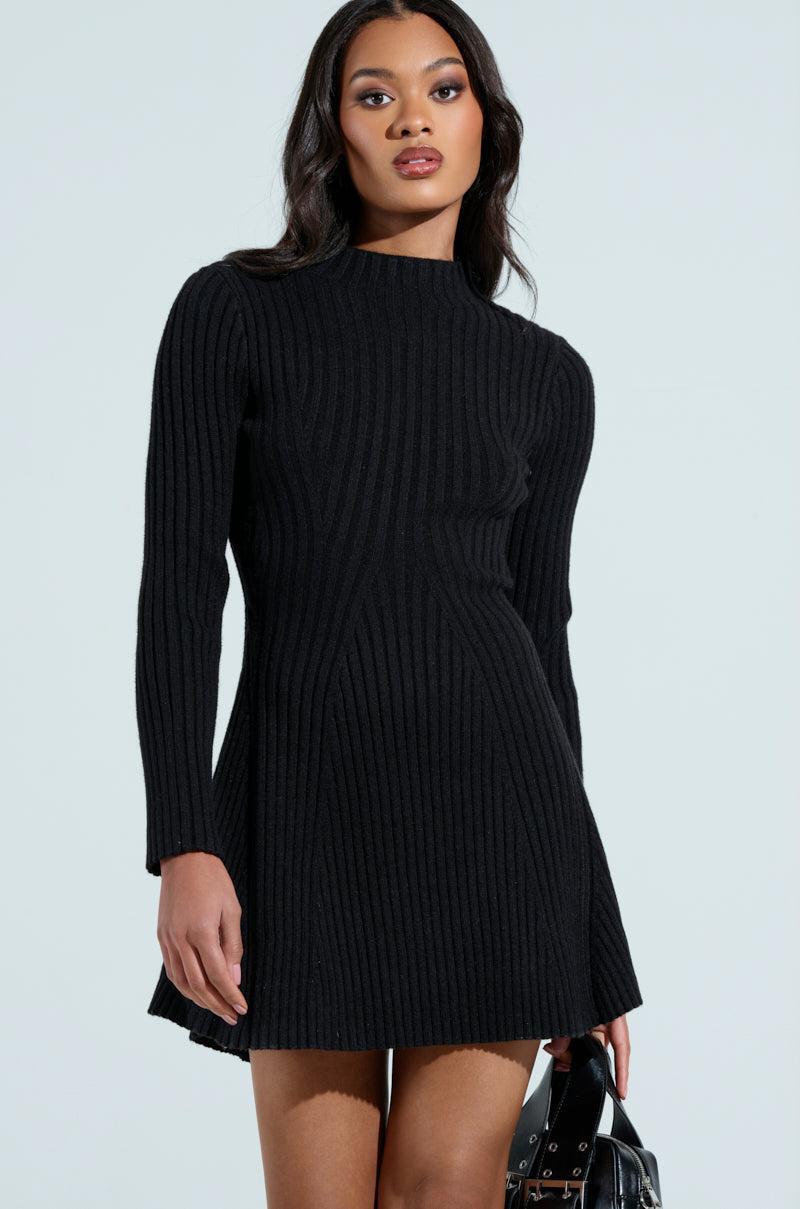 SLEEK AND CHIC KNIT MINI DRESS Product Image