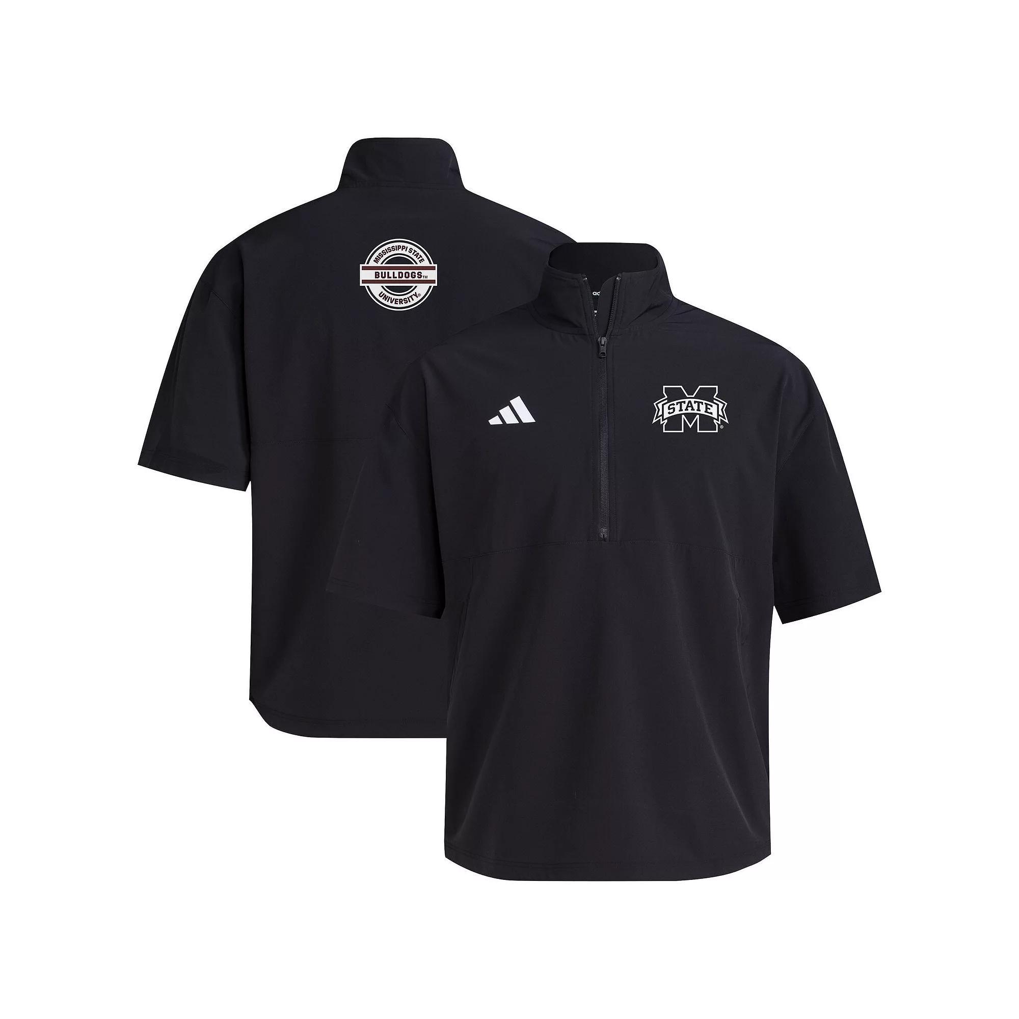 Men's adidas Black Mississippi State Bulldogs 2024 Half-Zip Short Sleeve Training Jacket, Size: Small, Mst Black Product Image